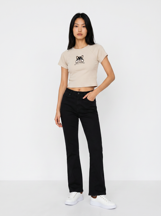 T-shirt crop manica corta raglan - var 2