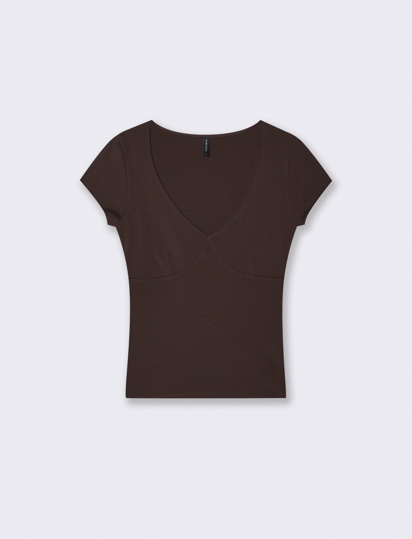 T-shirt a manica corta scollo a V slim - Moro