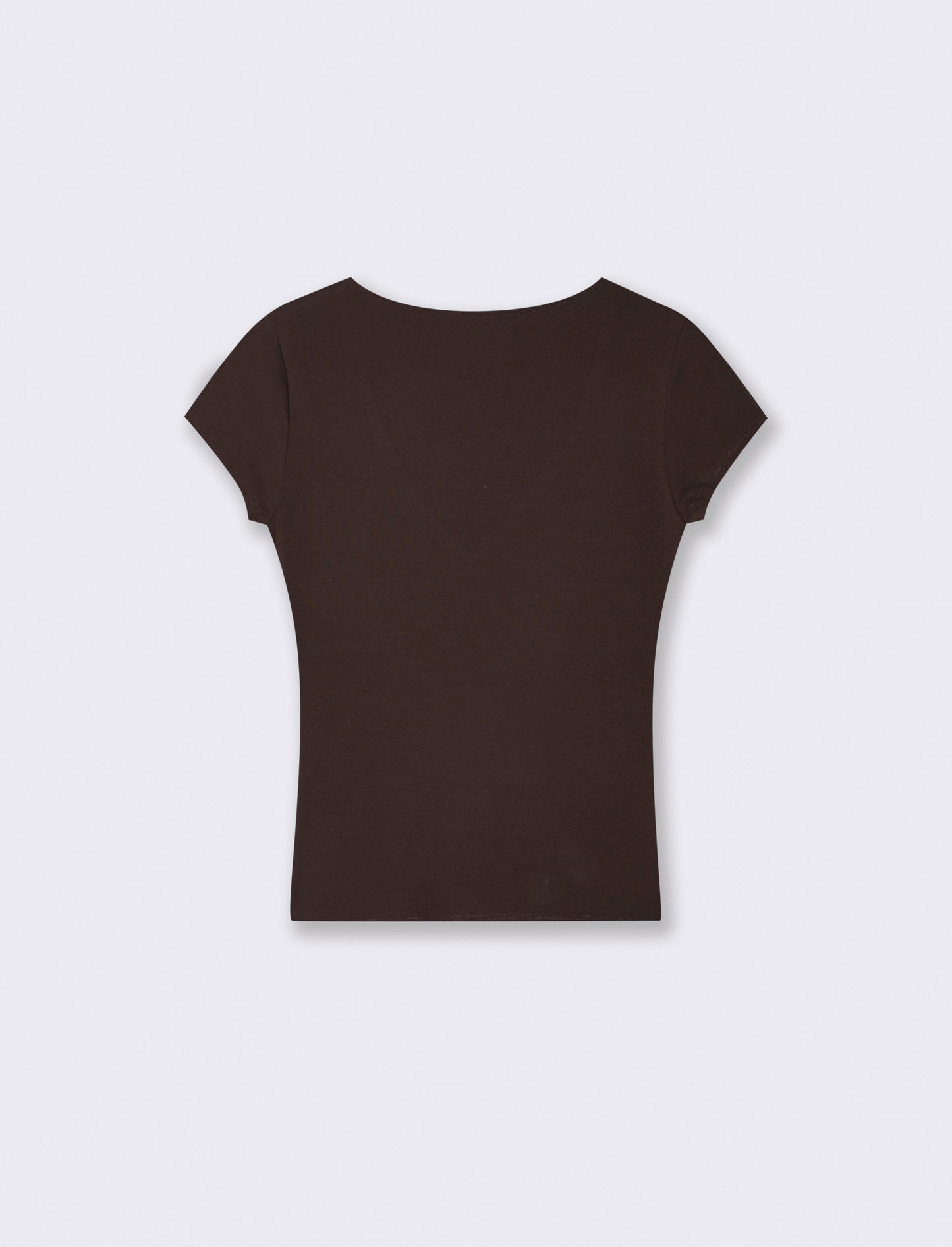 T-shirt a manica corta scollo a V slim - Moro