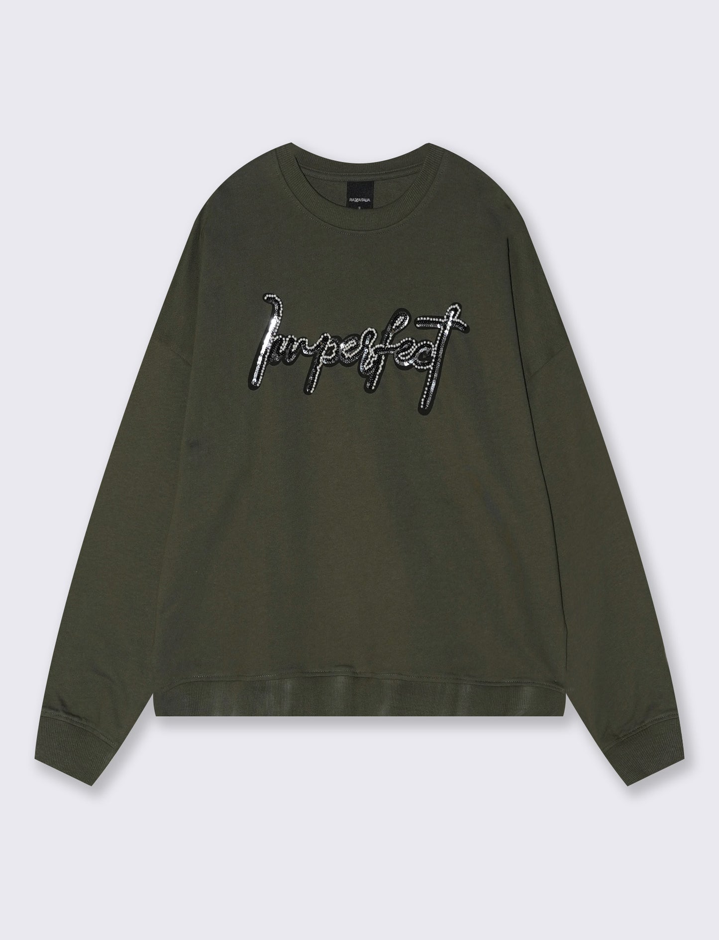 Crewneck sweatshirt with embroidery and sequins - Green