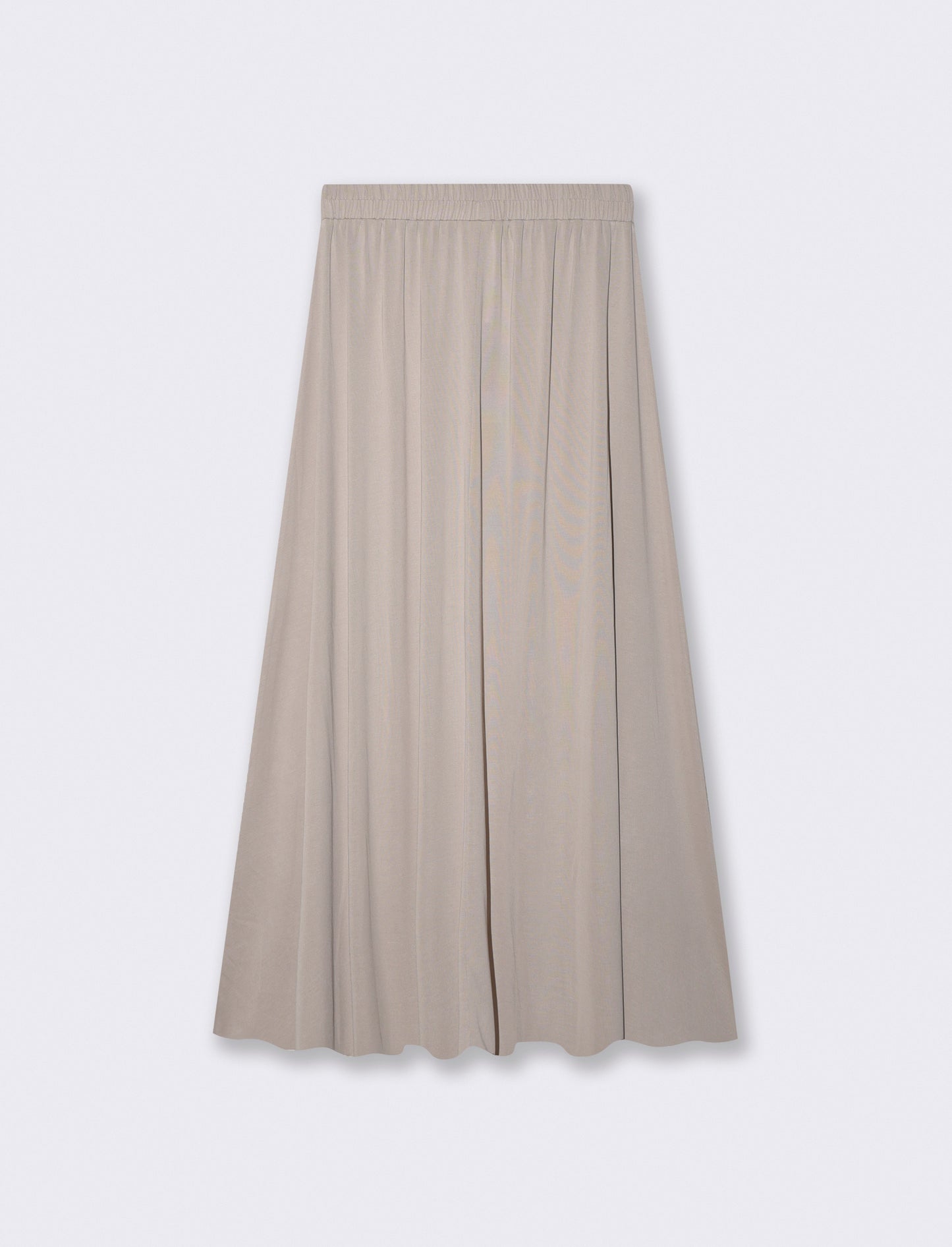 Gonna lunga con elastico e vestibilità ampia - Beige grano