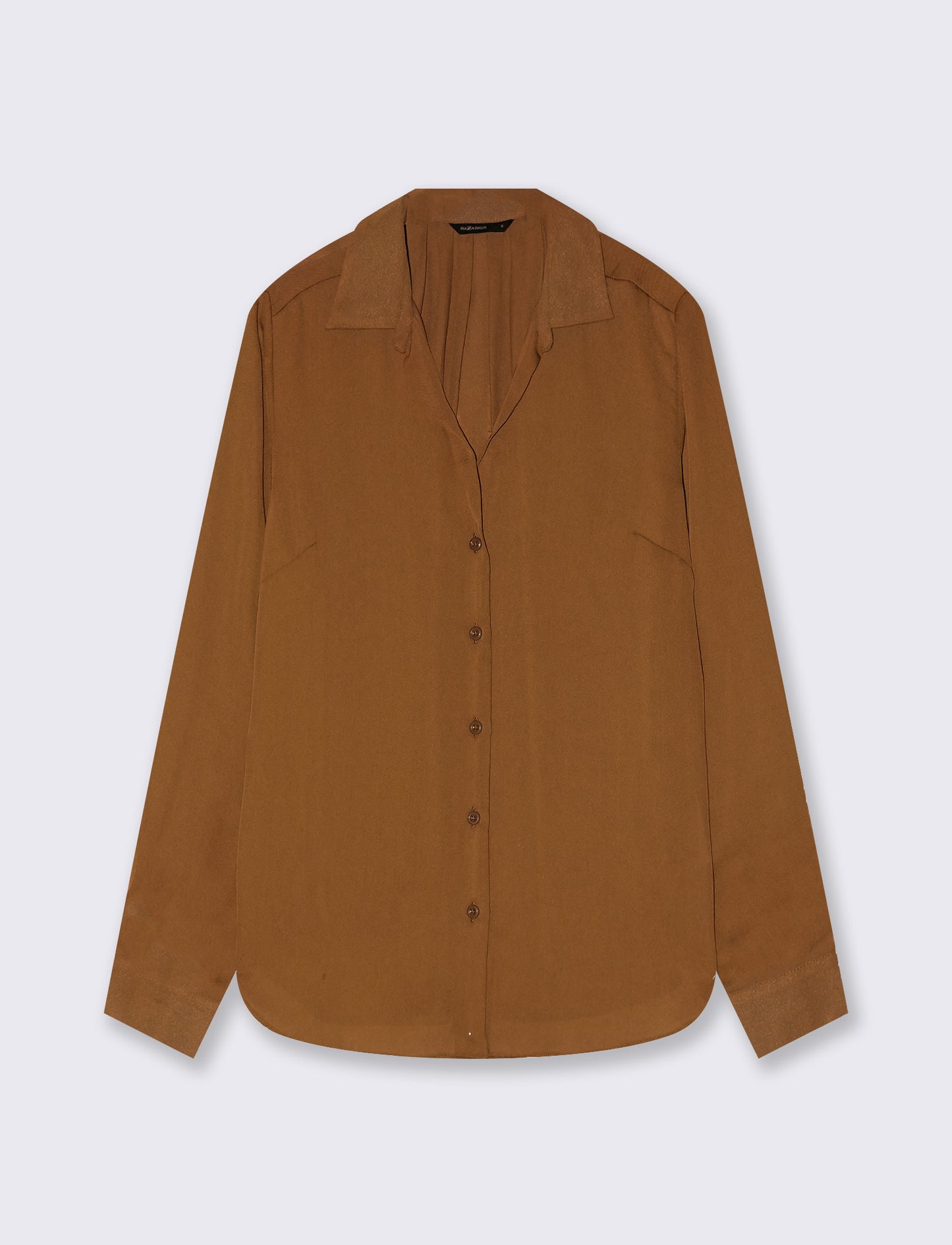 Long sleeve shirt with back pleats - Brown
