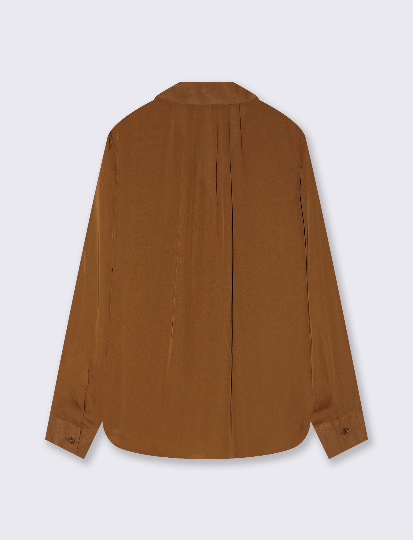 Long sleeve shirt with back pleats - Brown