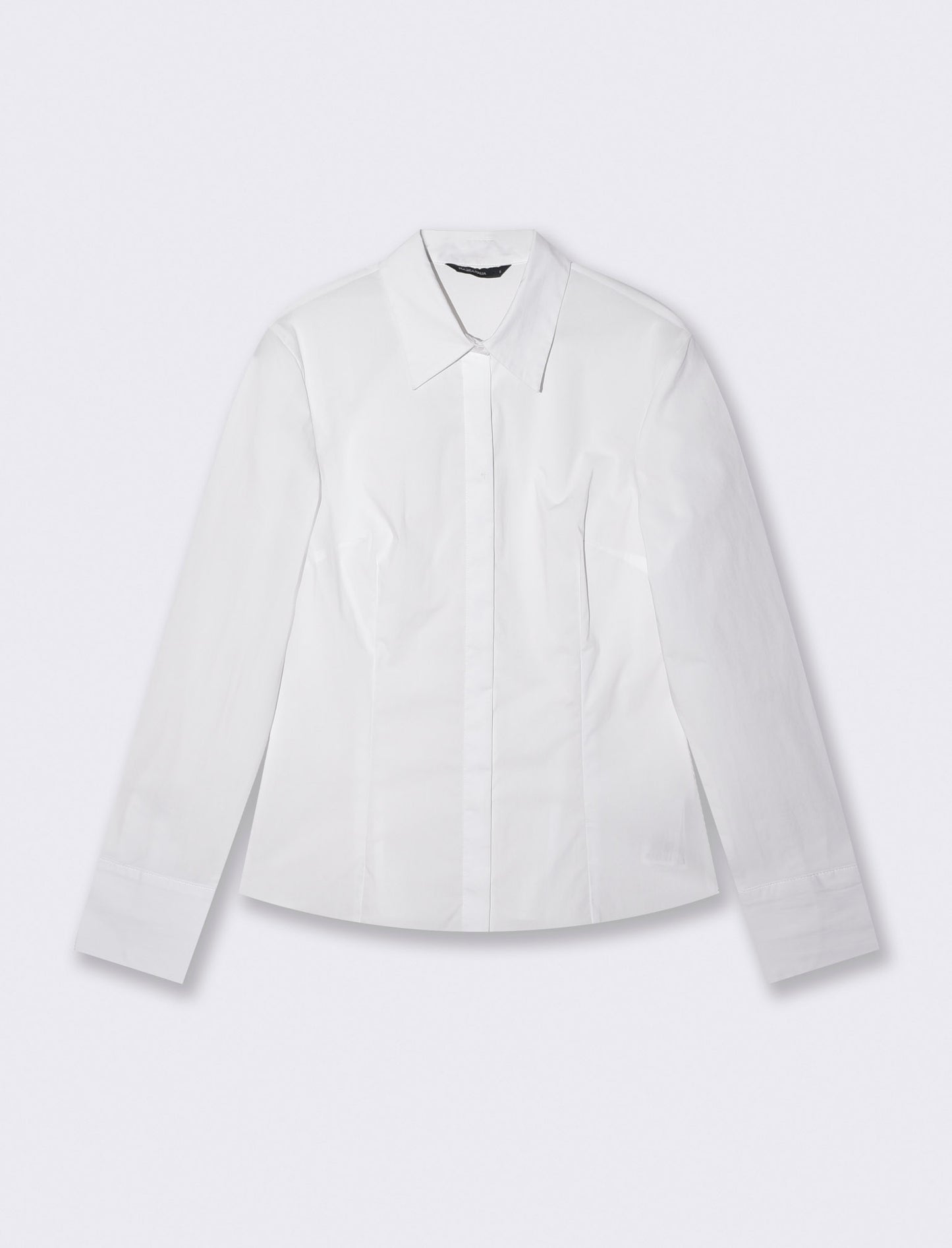 Camicia Manica Lunga Slim in Popeline - Bianco