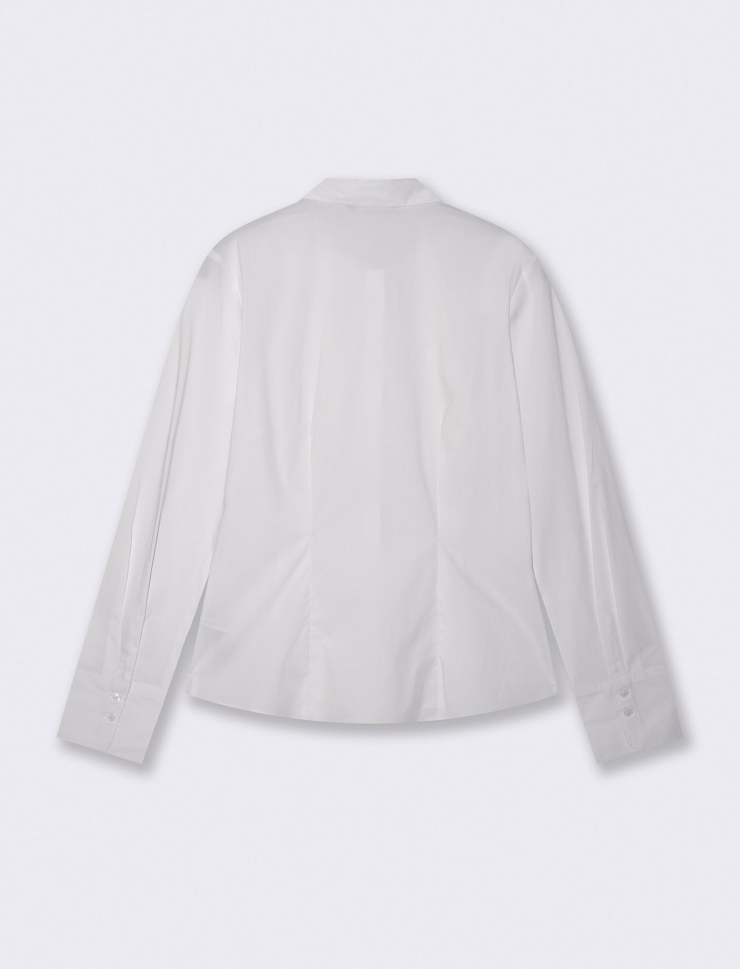 Camicia Manica Lunga Slim in Popeline - Bianco