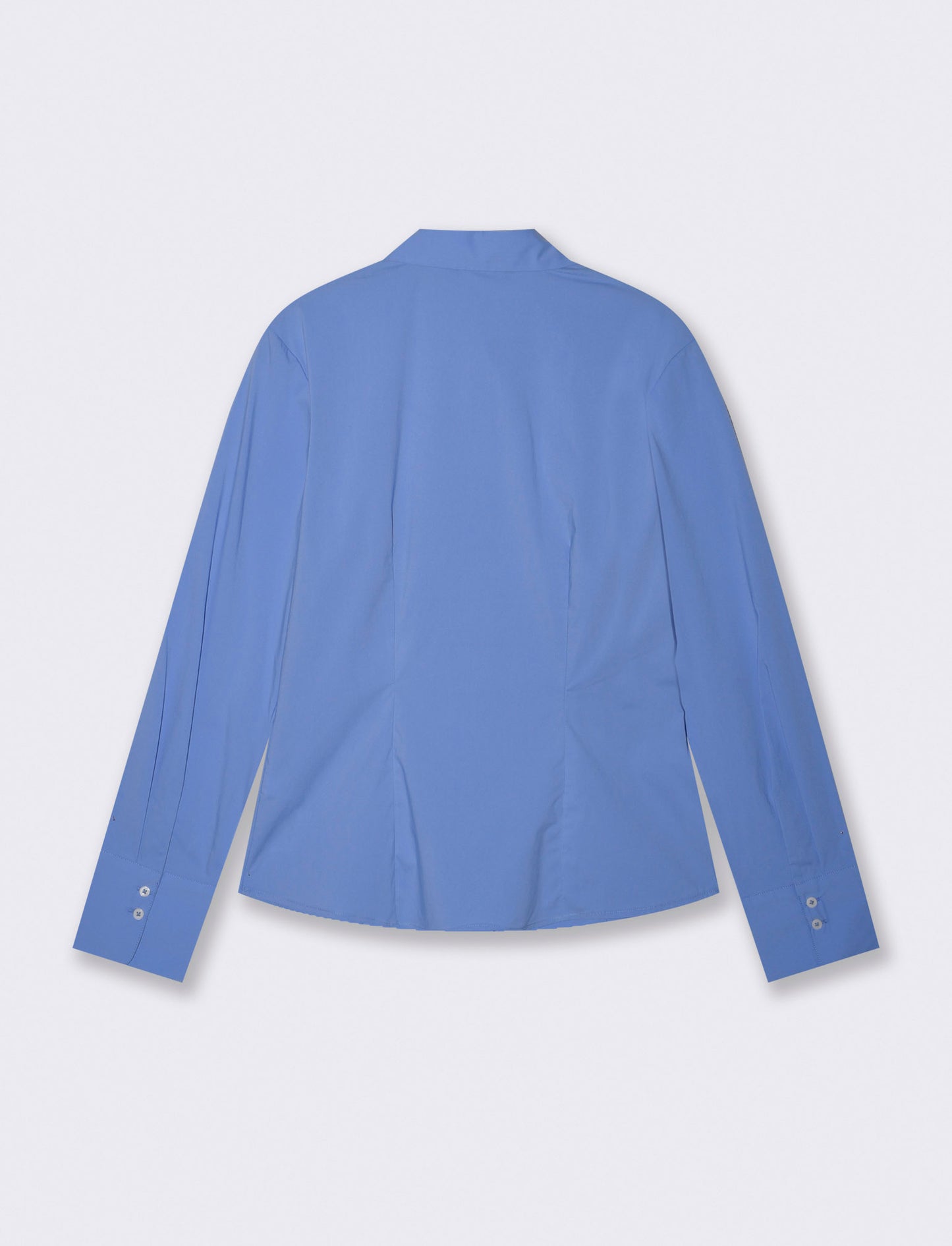 Camicia Manica Lunga Slim in Popeline - Celeste