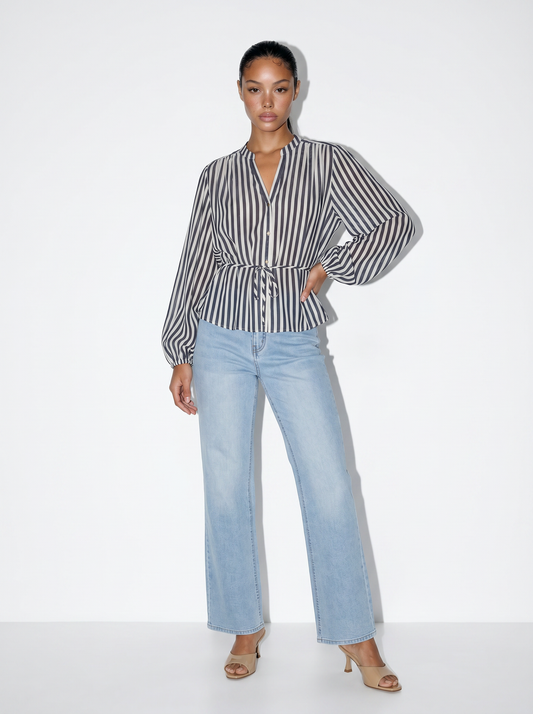 Camicia Lunga con Collo Coreano - var 1