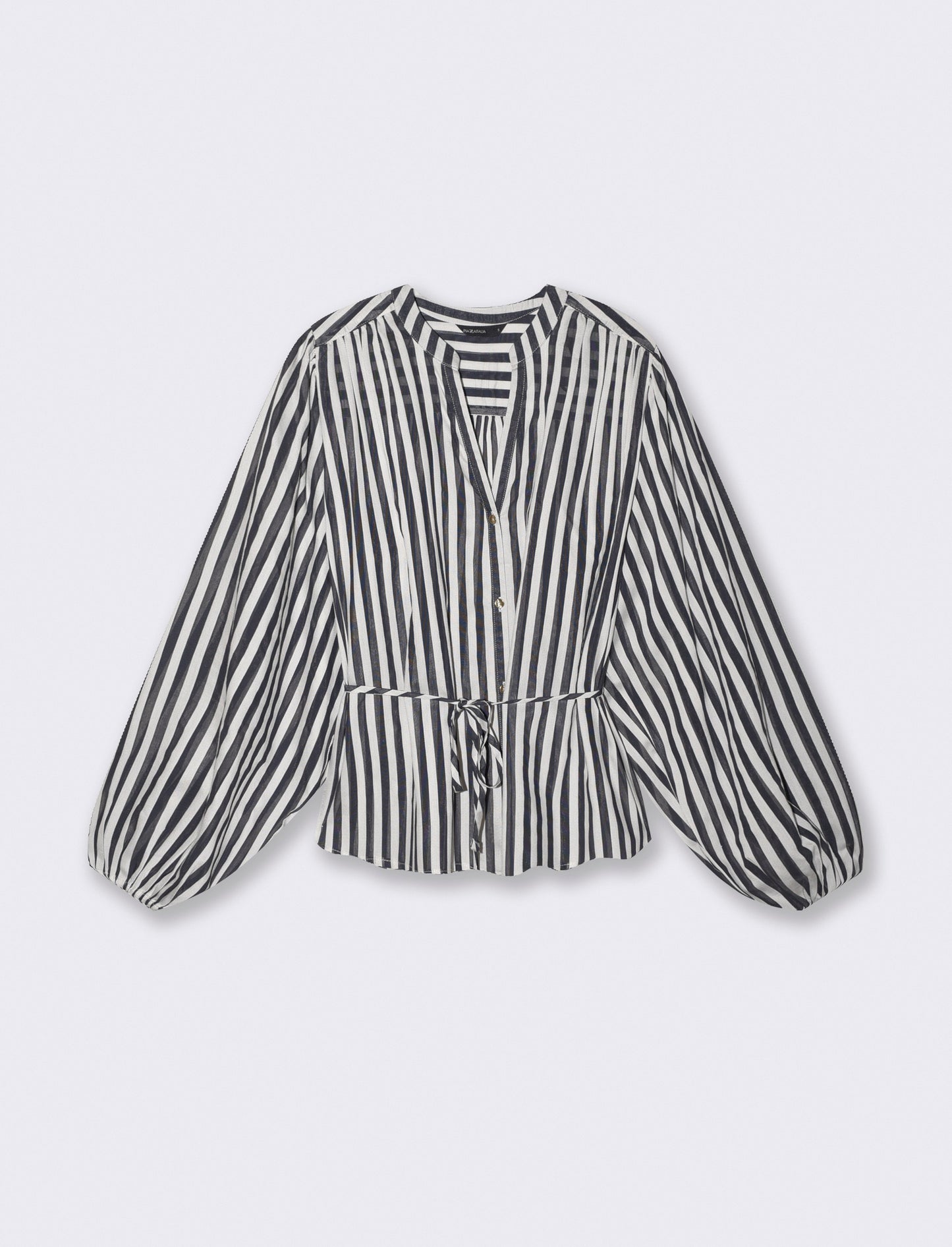 Long Shirt with Korean Collar - 