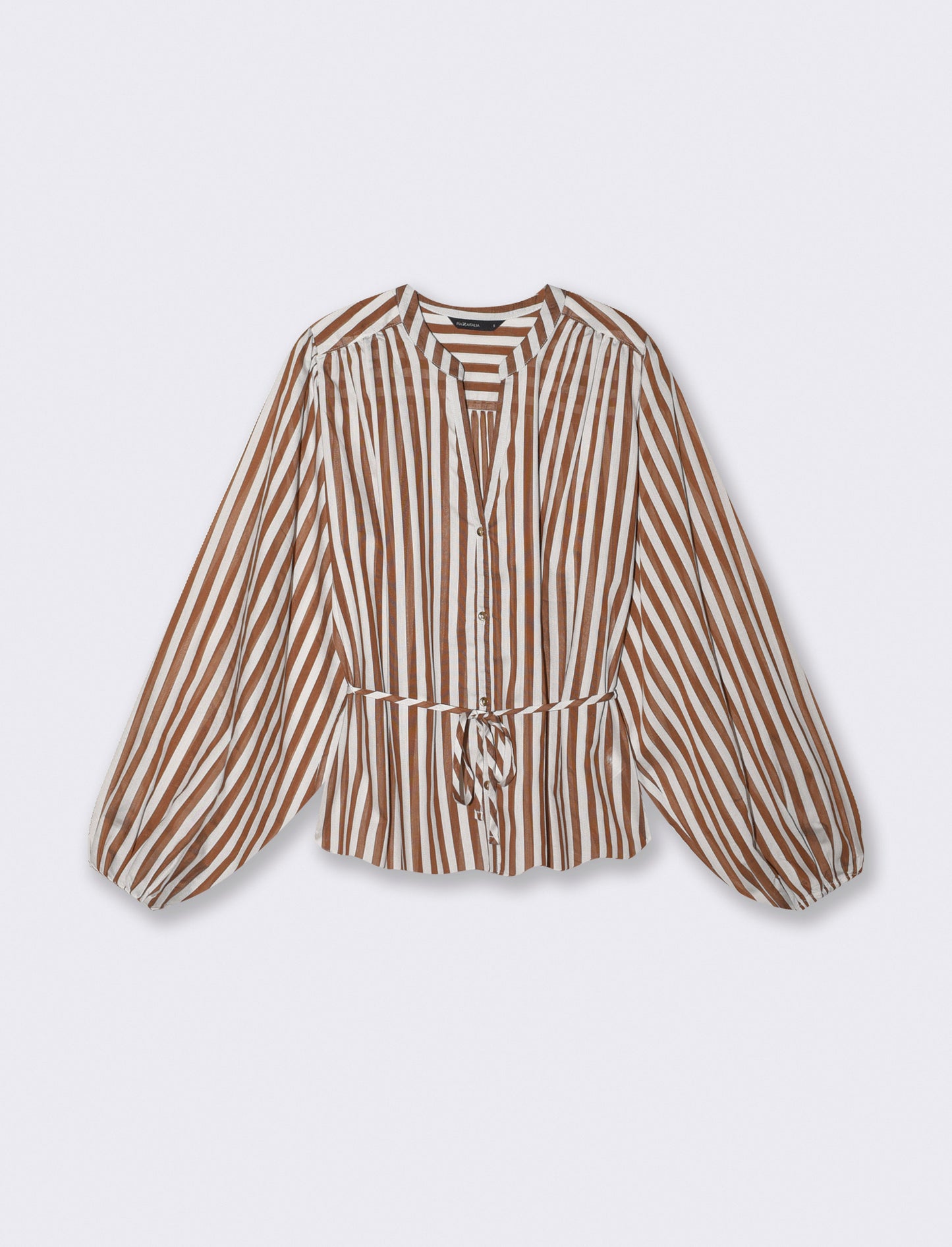 Long Shirt with Korean Collar - 