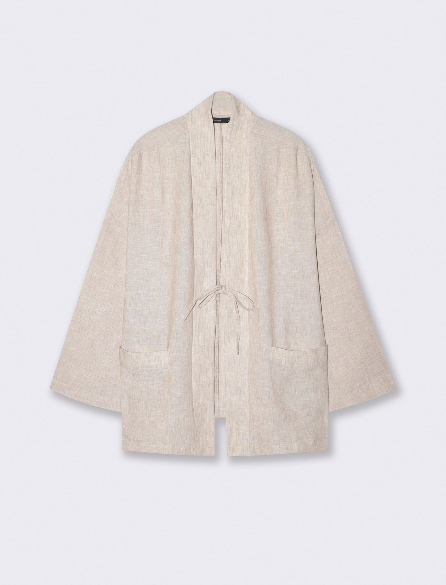 Giacca Kimono con Tasche Frontali - Beige grano