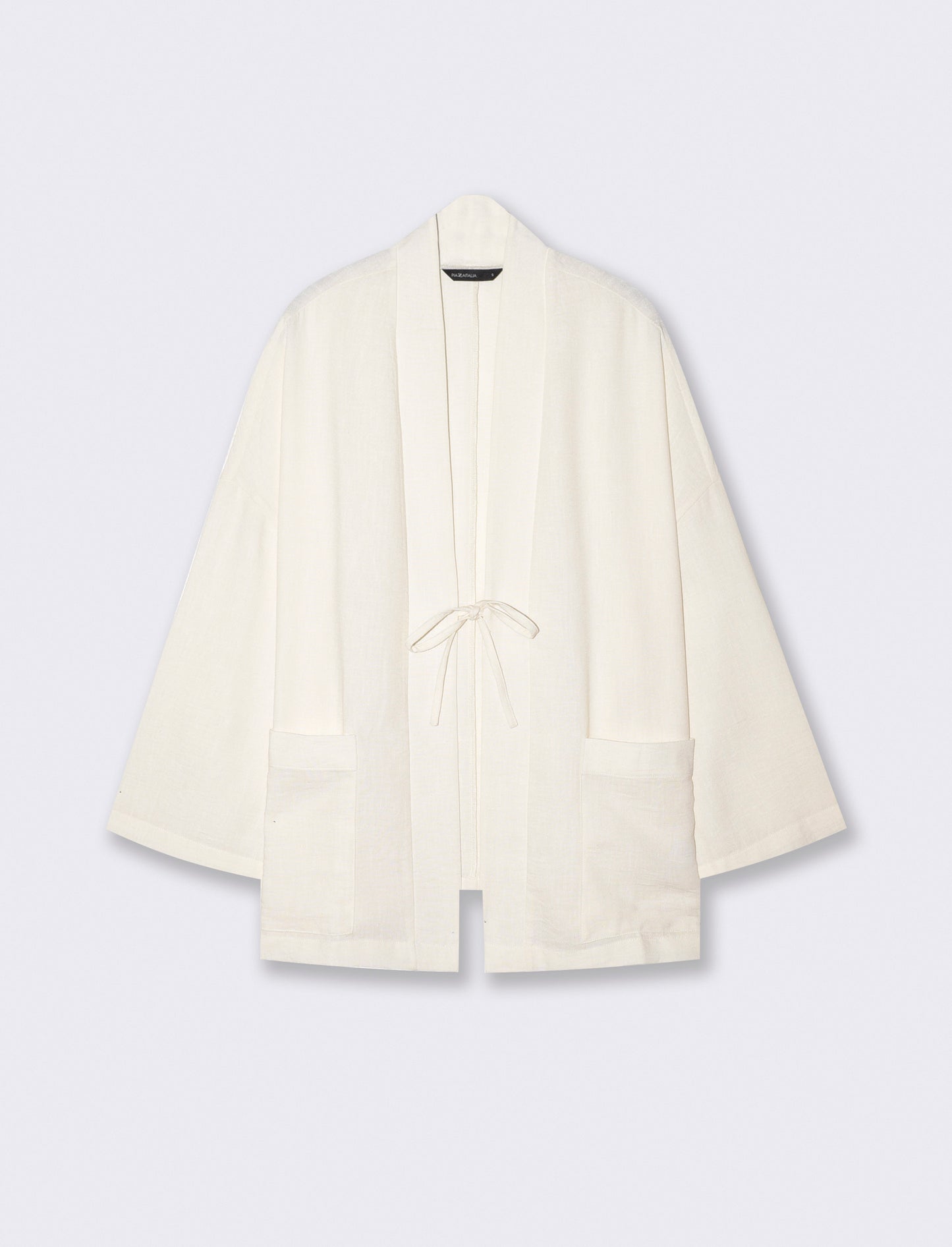Giacca Kimono con Tasche Frontali - Bianco latte