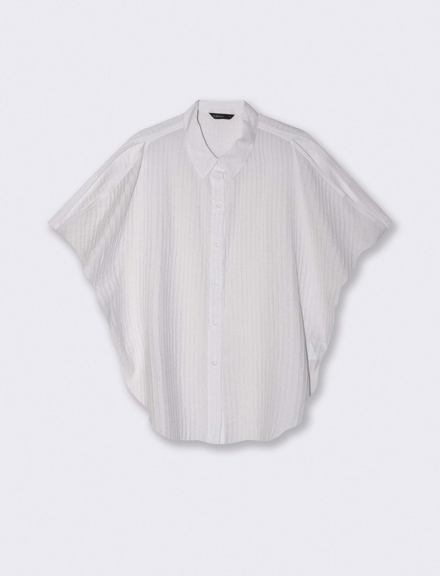 Sleeveless Kimono Shirt with Pleats - White