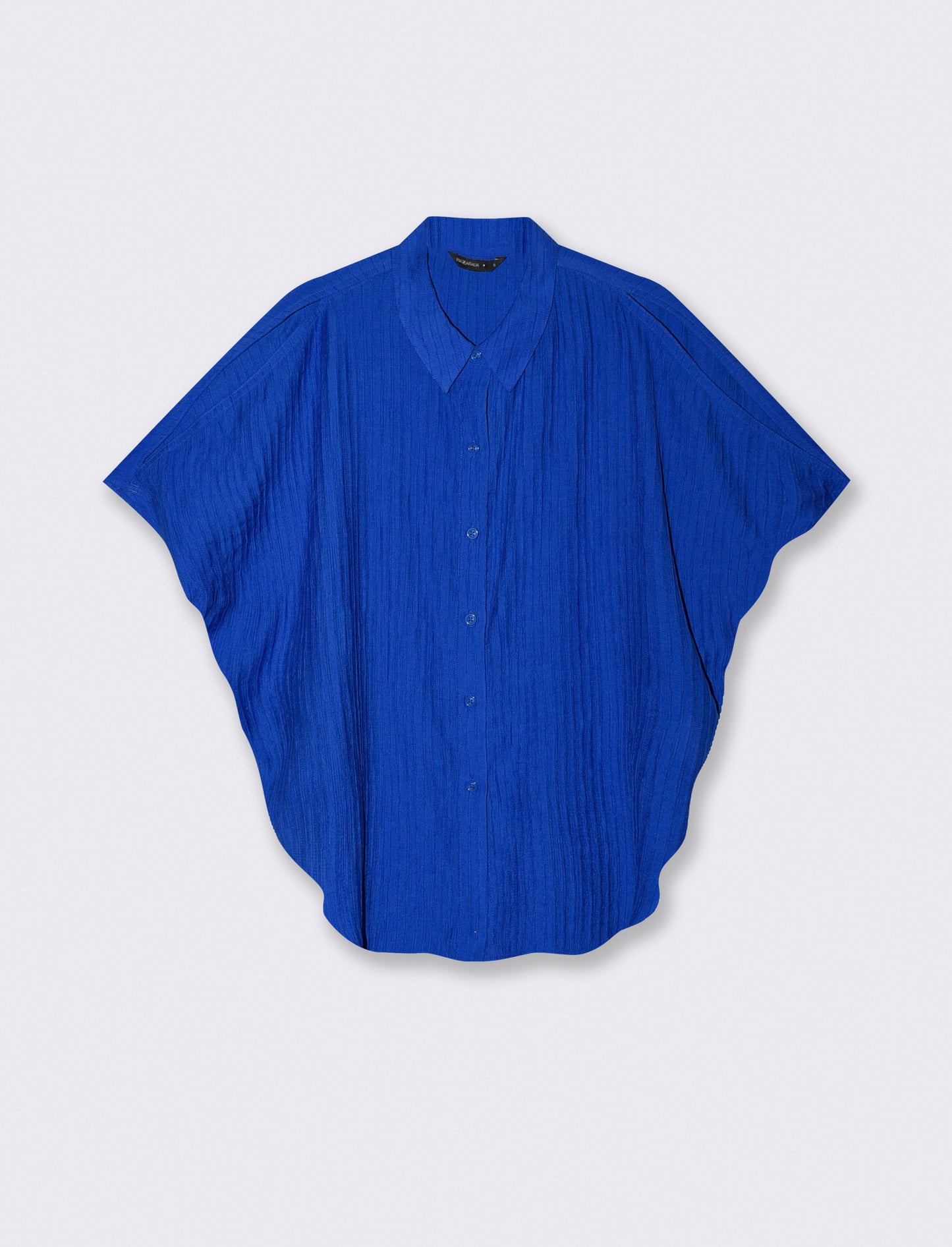 Sleeveless Kimono Shirt with Pleats - Sky blue