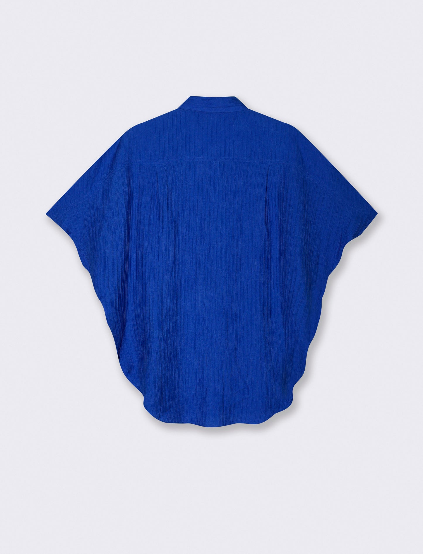 Sleeveless Kimono Shirt with Pleats - Sky blue