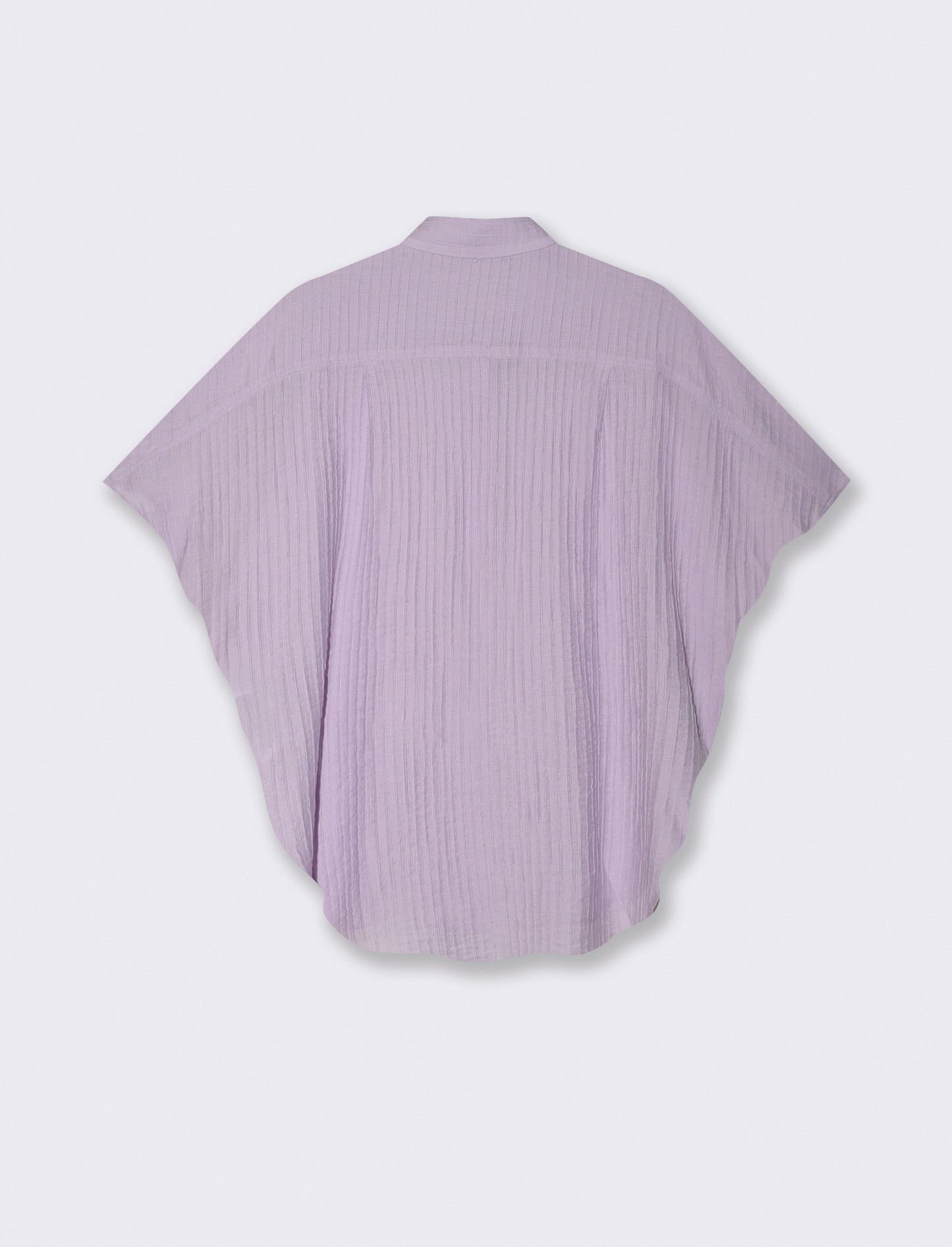 Sleeveless Kimono Shirt with Pleats - Purple