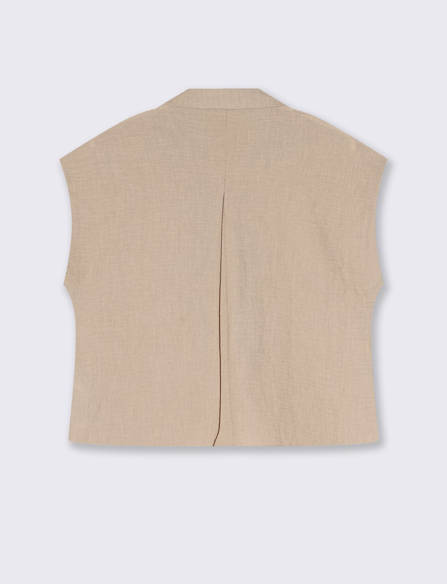 Camicia Manica Corta con Piega - Beige grano