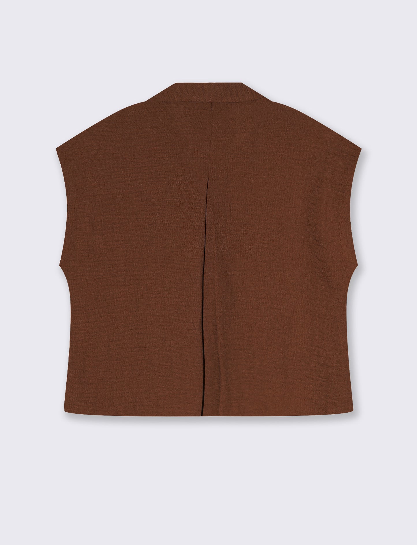 Camicia Manica Corta con Piega - Marrone cioccolato