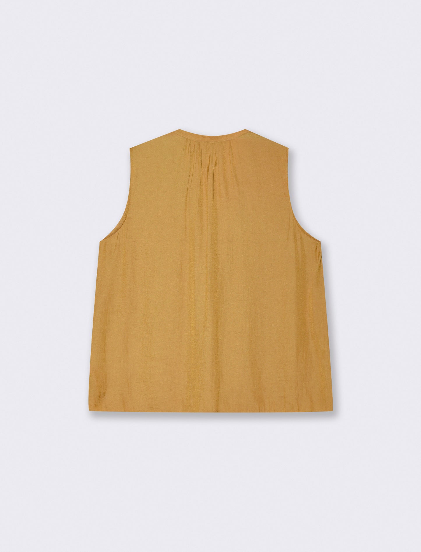 Sleeveless Tunic with V-Neck - Yellow