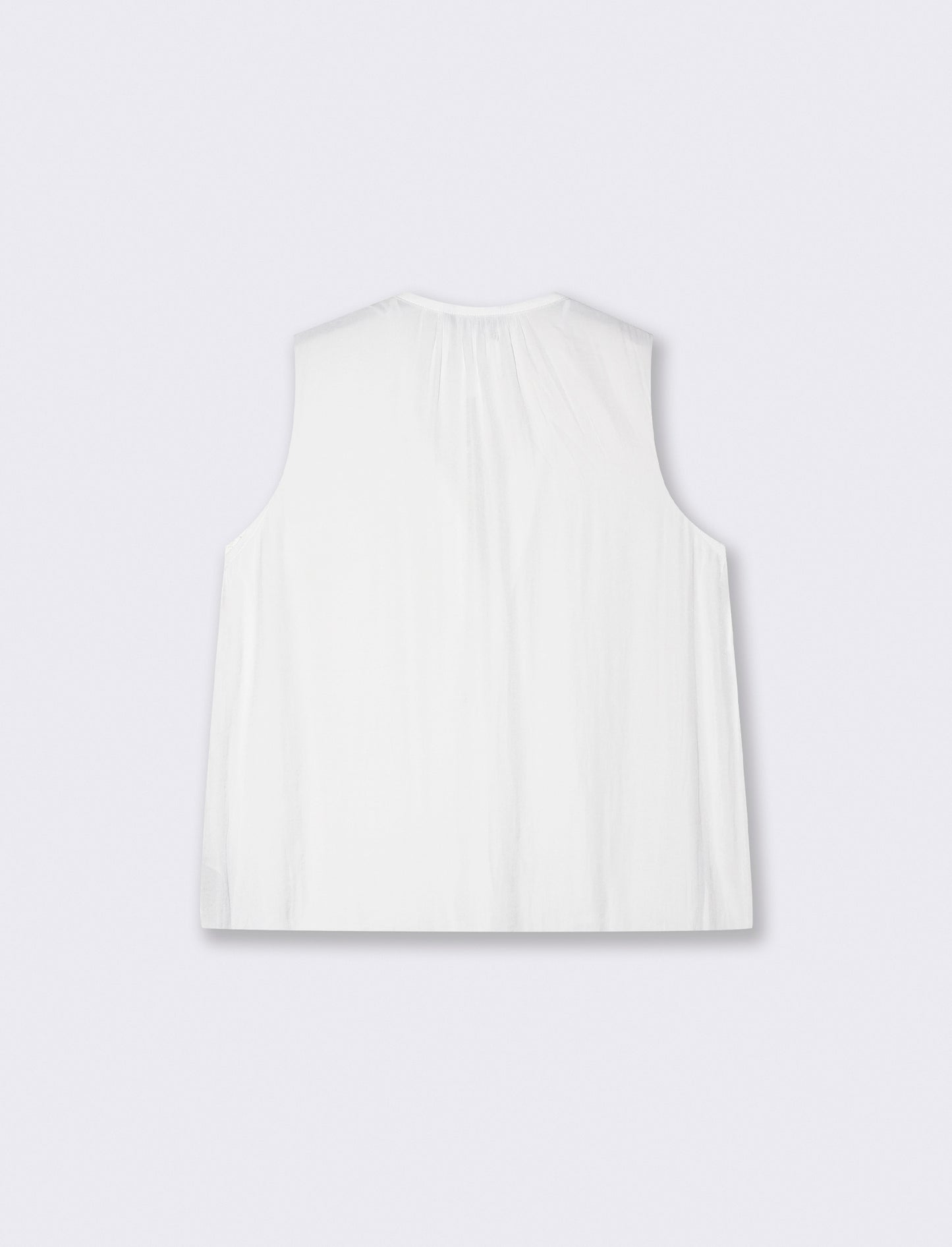 Sleeveless Tunic with V-Neck - White