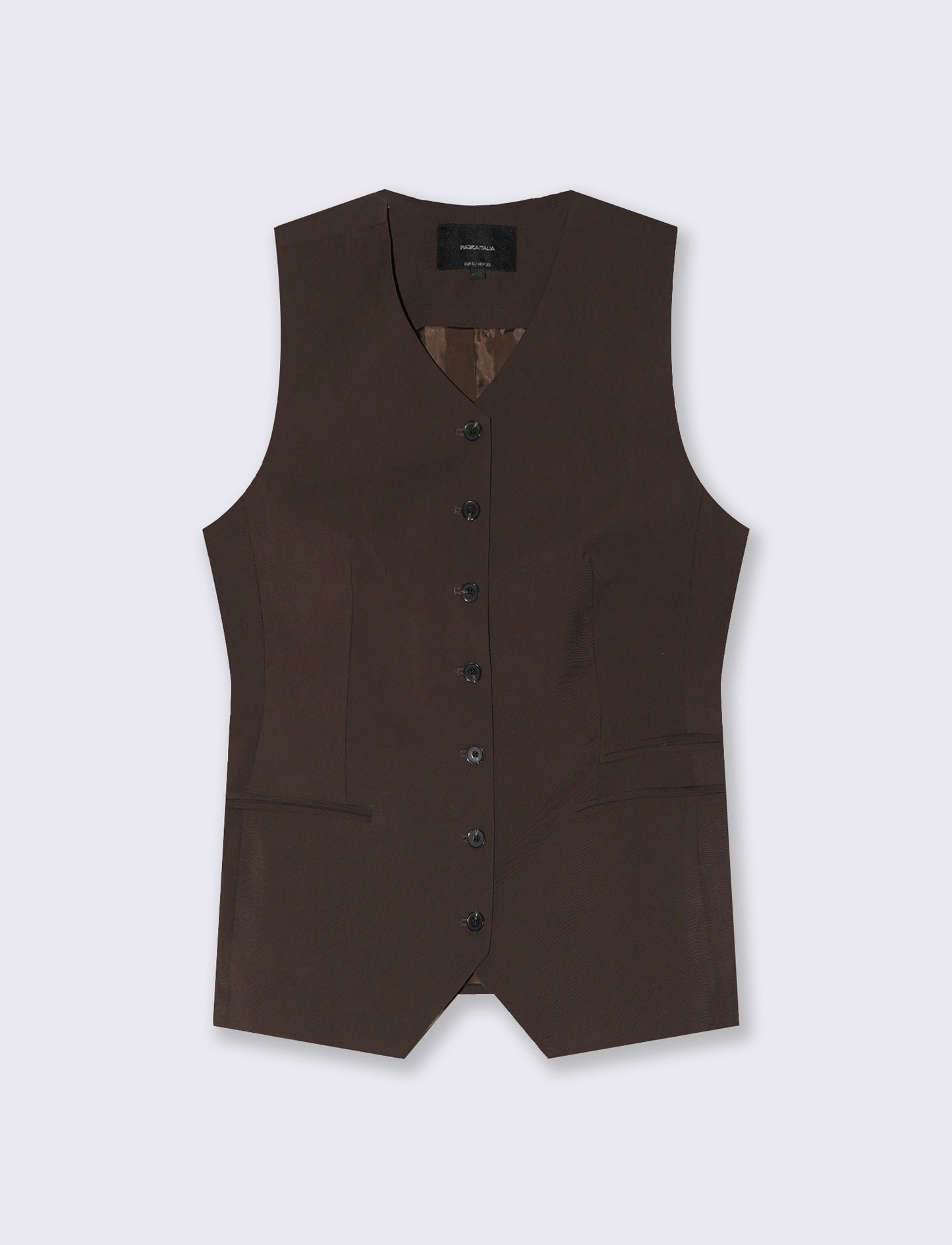 Long Lined Vest - Brown