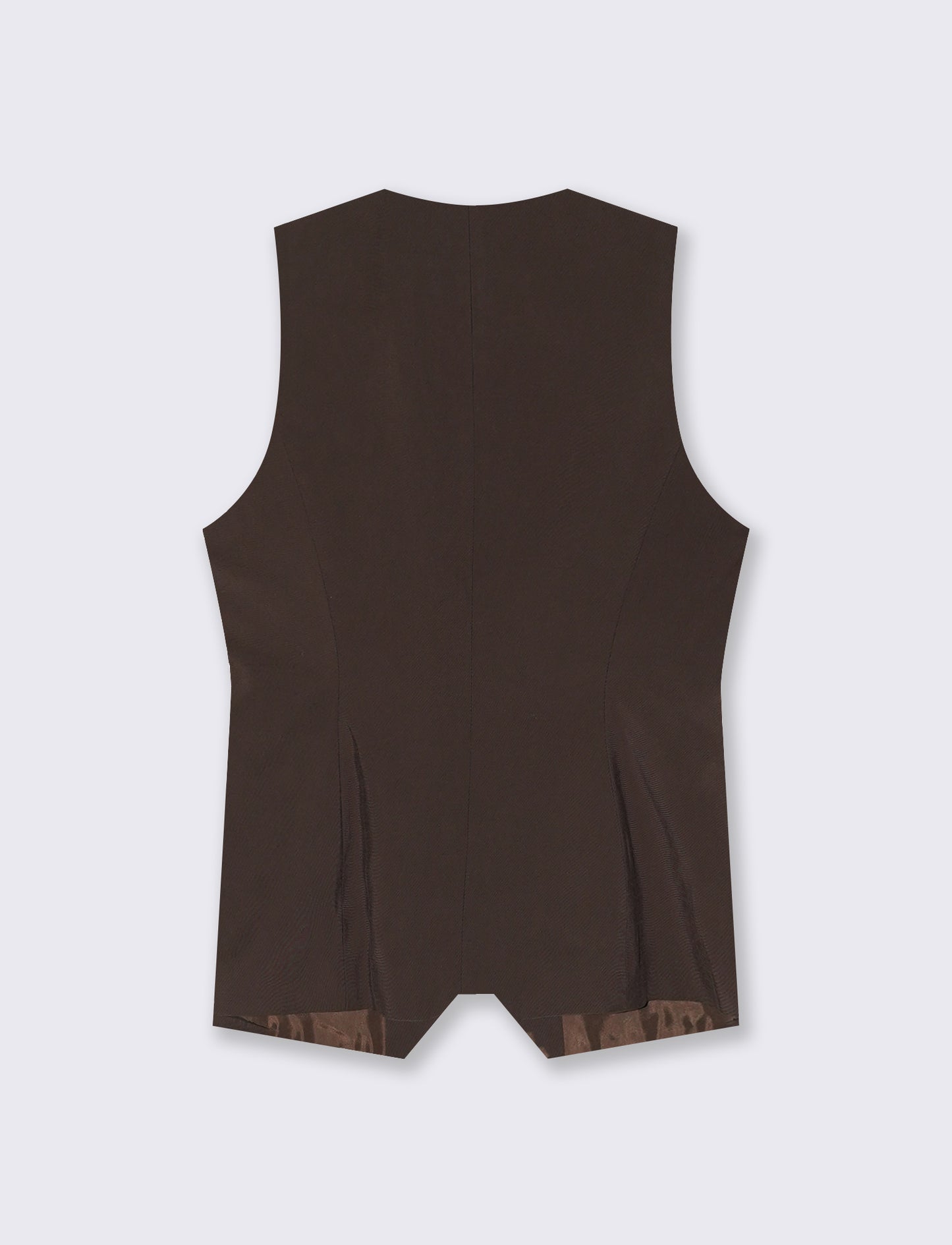 Long Lined Vest - Brown