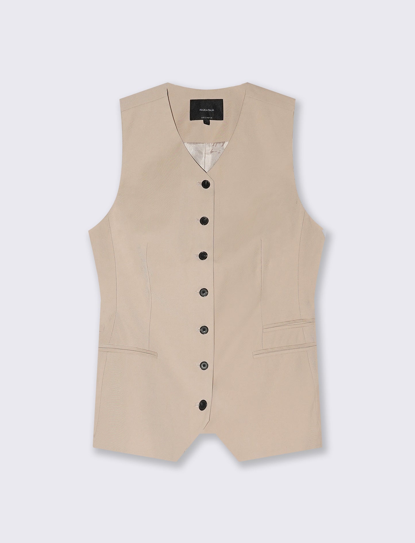 Gilet Lungo Foderato - Beige grano