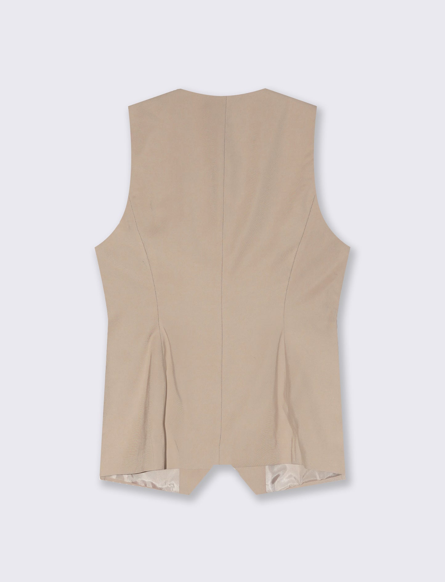 Gilet Lungo Foderato - Beige grano