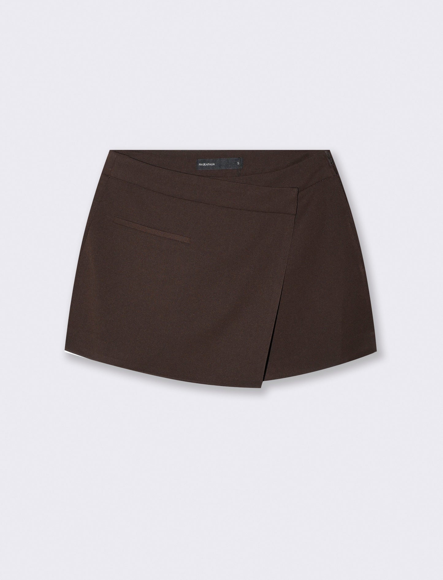 Gonna pantalone mini con finta tasca - Nero