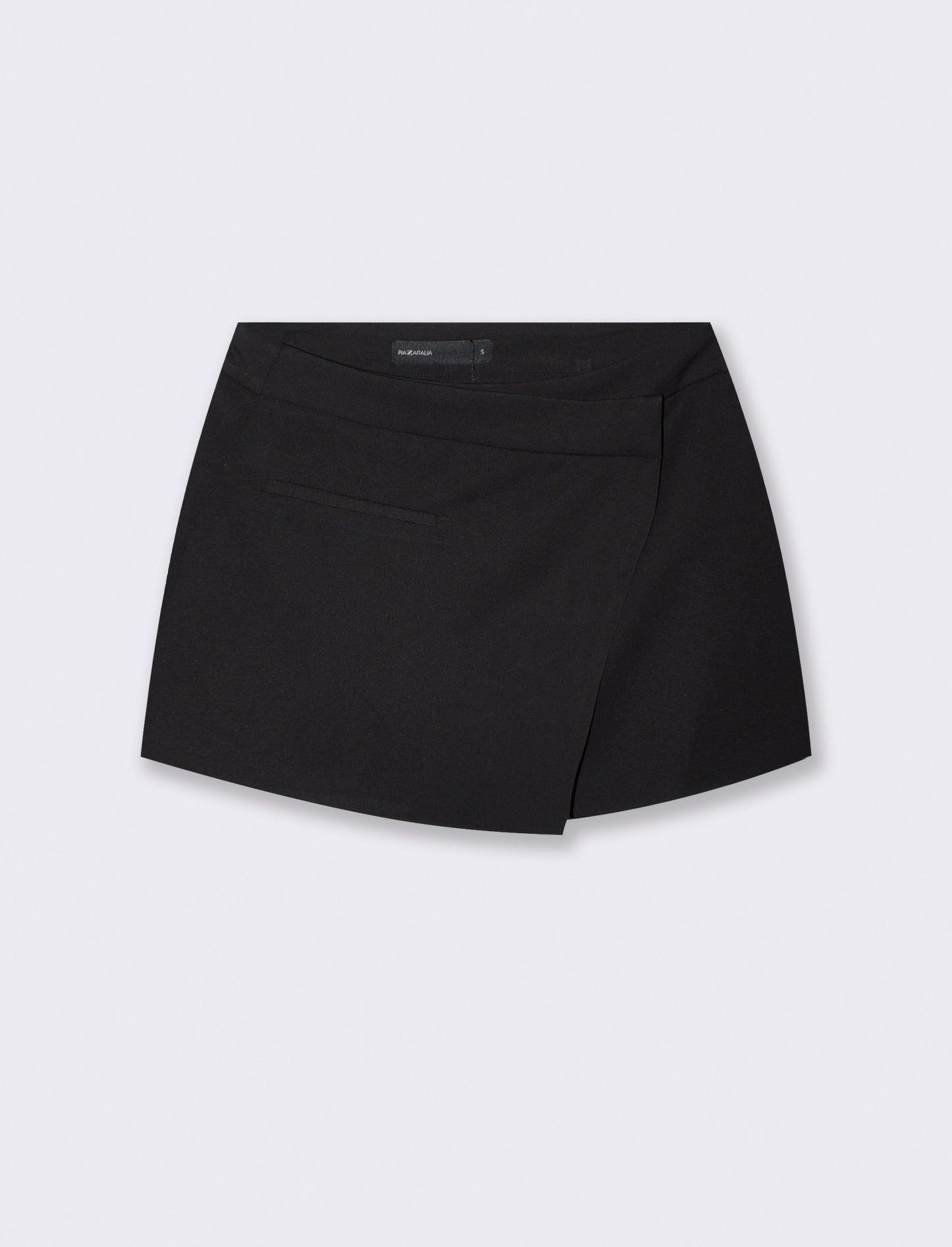 Gonna pantalone mini con finta tasca - Moro