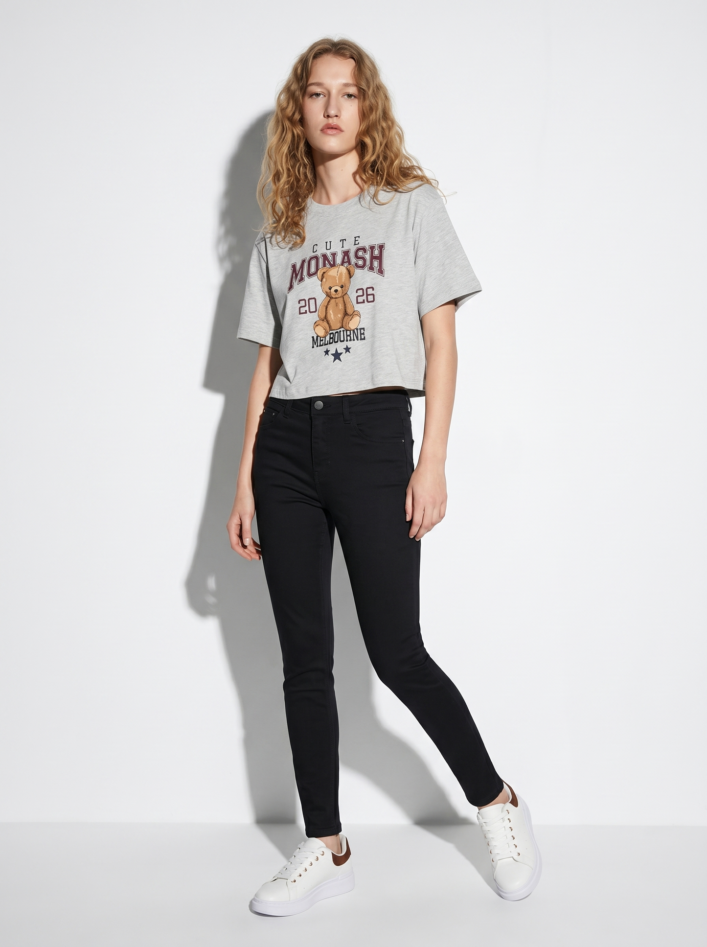 JEANS SKINNY con vita media ideale - Nero