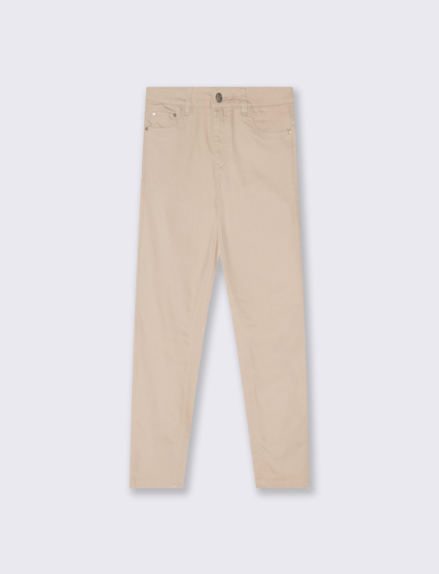 JEANS SKINNY con vita media ideale - Beige grano