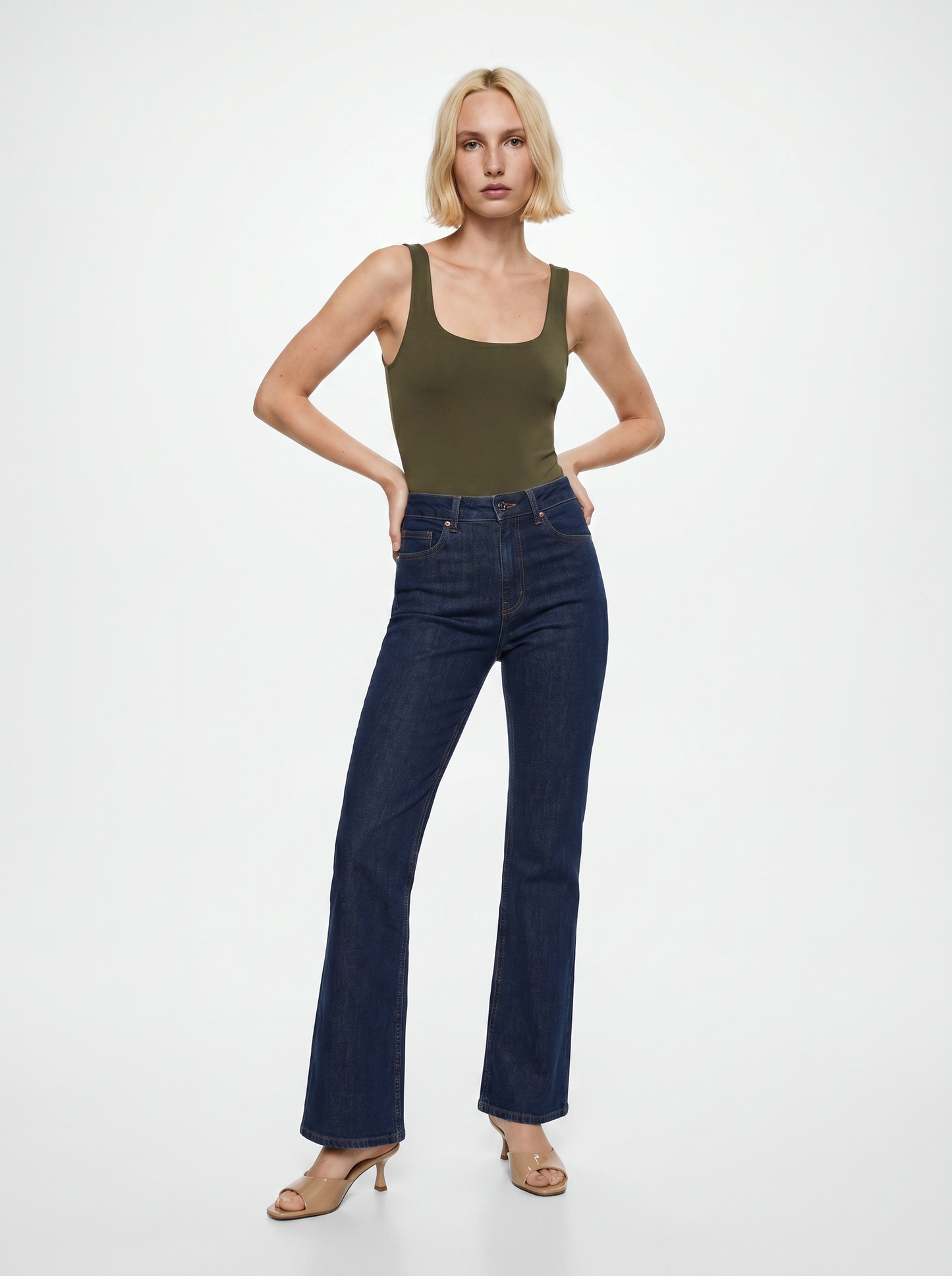 Jeans bootcut 5 tasche regular waist - DENIM SCURO