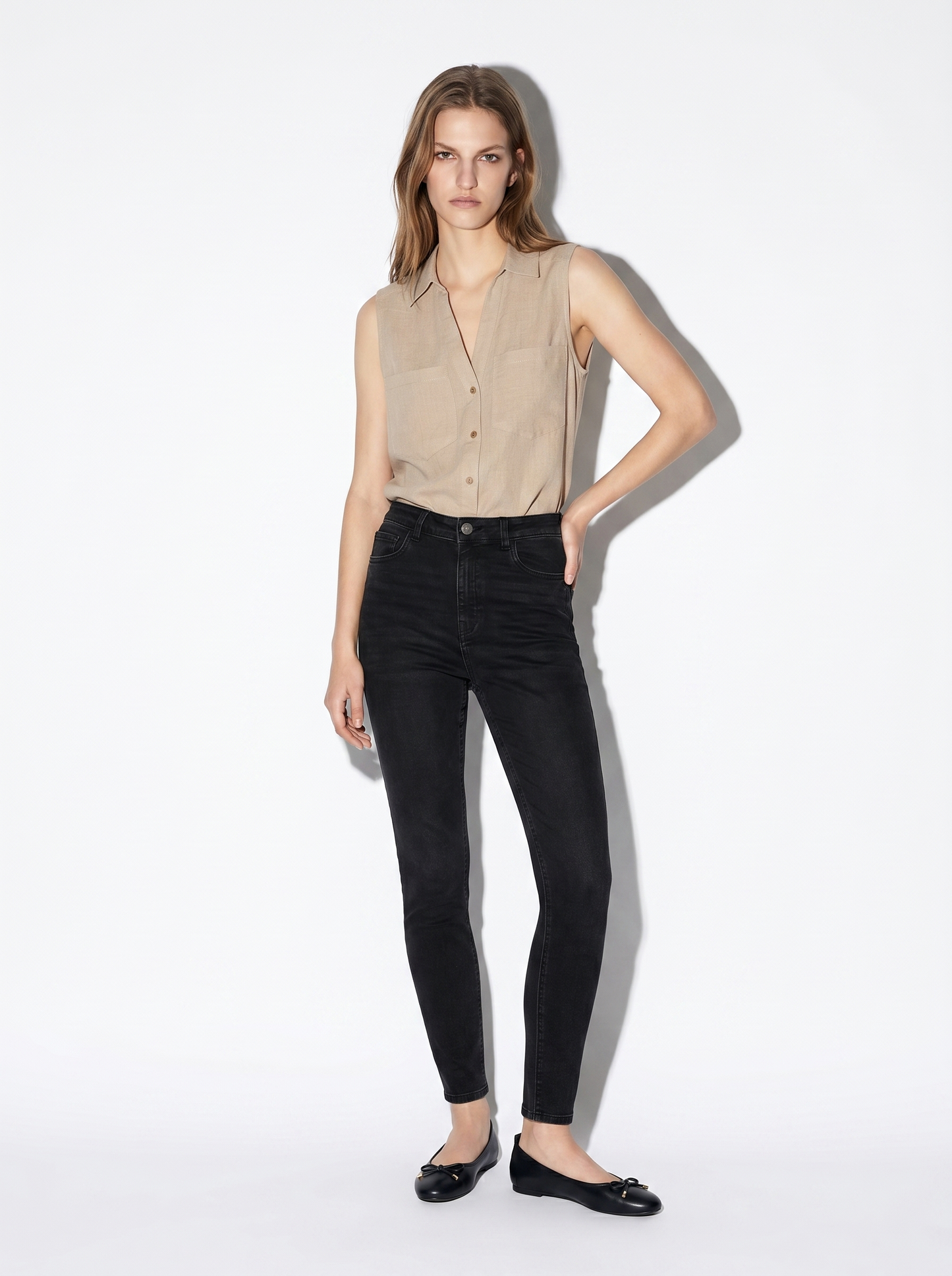 JEANS SUPER SKINNY A VITA MOLTO ALTA - Nero