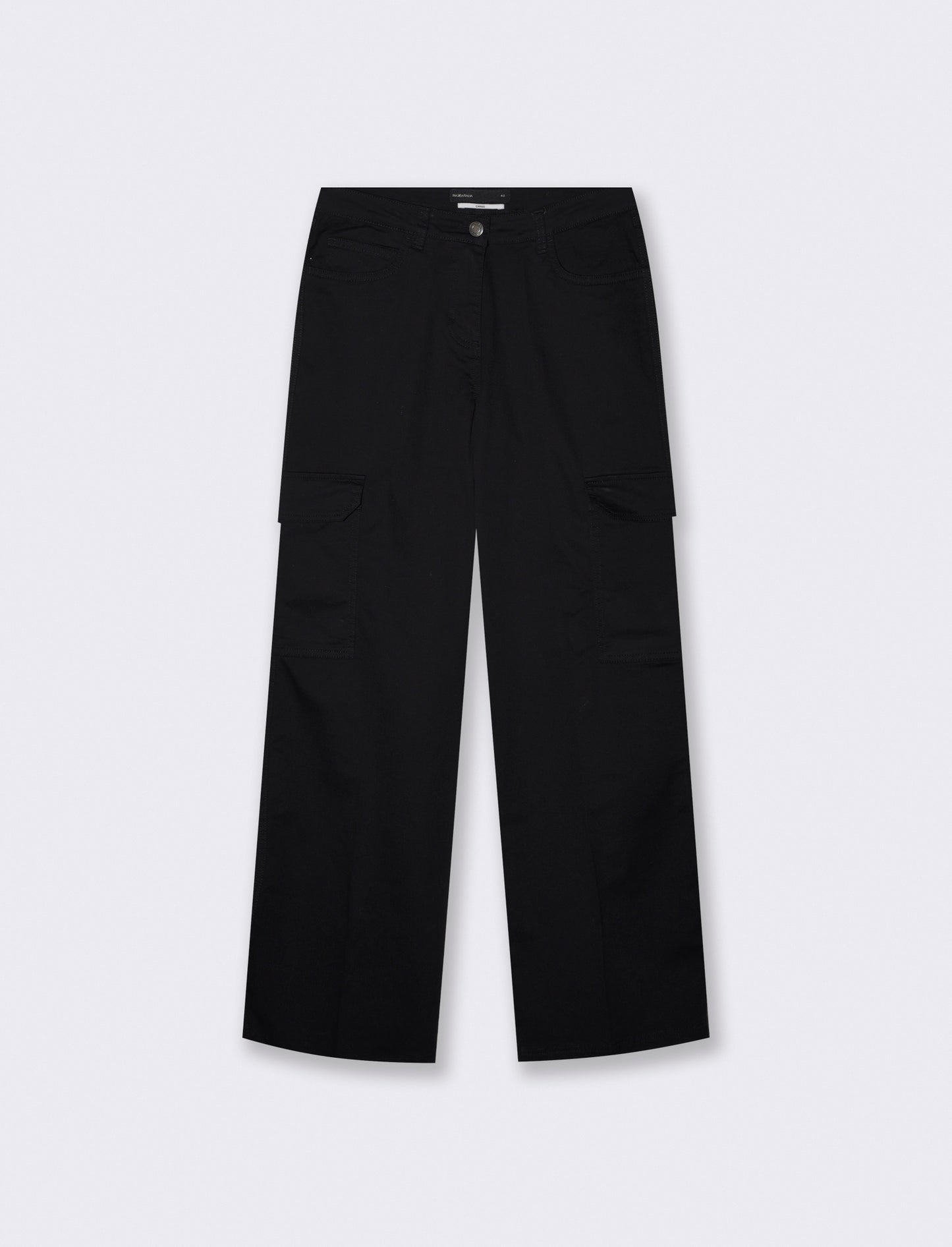 Cargo straight leg  high waist - Nero
