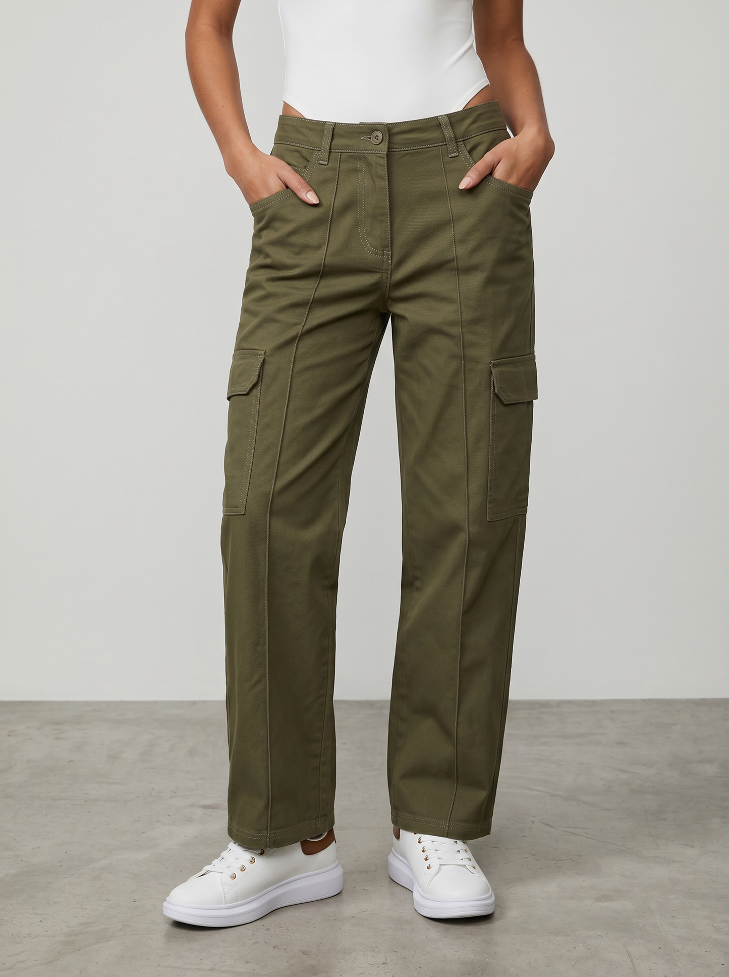 Cargo straight leg high waist con tasche - Ve.milit.