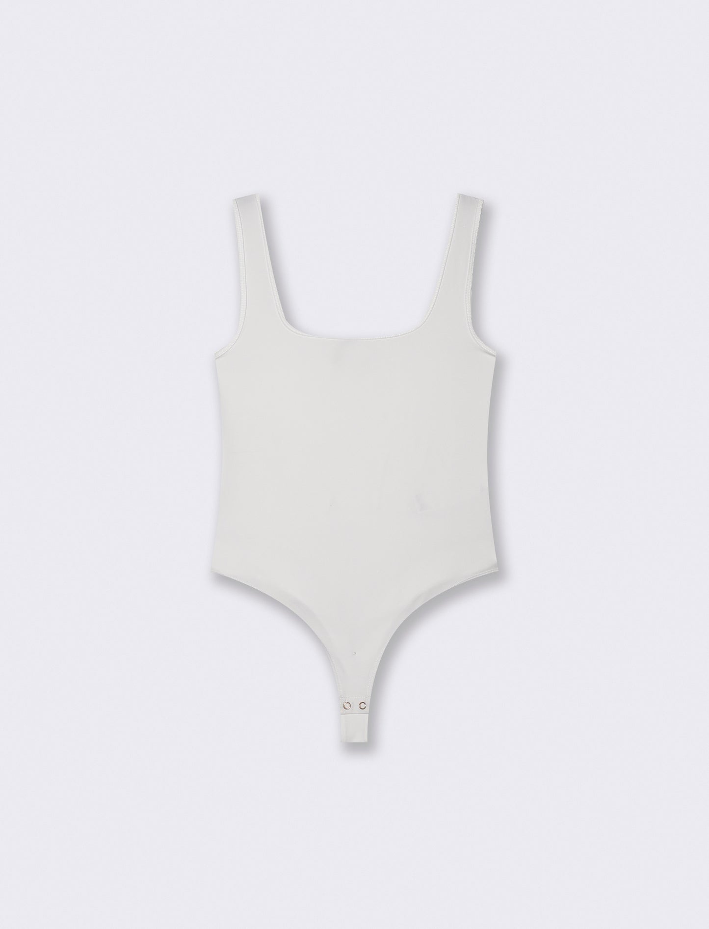 Body slim con scollo quadrato elegante - Bianco latte