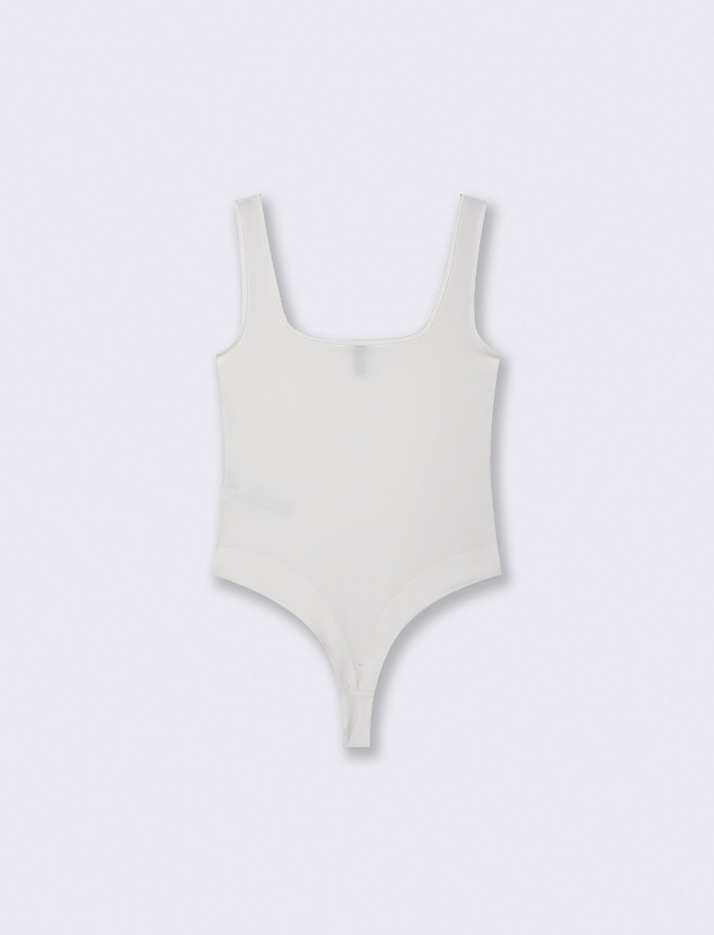 Body slim con scollo quadrato elegante - Bianco latte