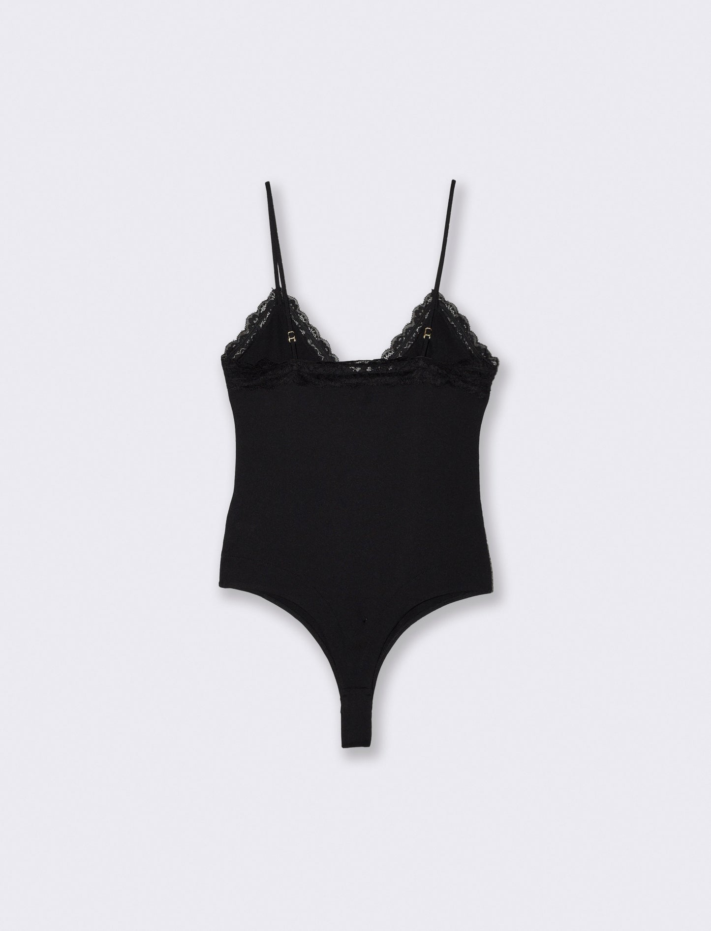 Body a bretelline con pizzo elegante - Nero