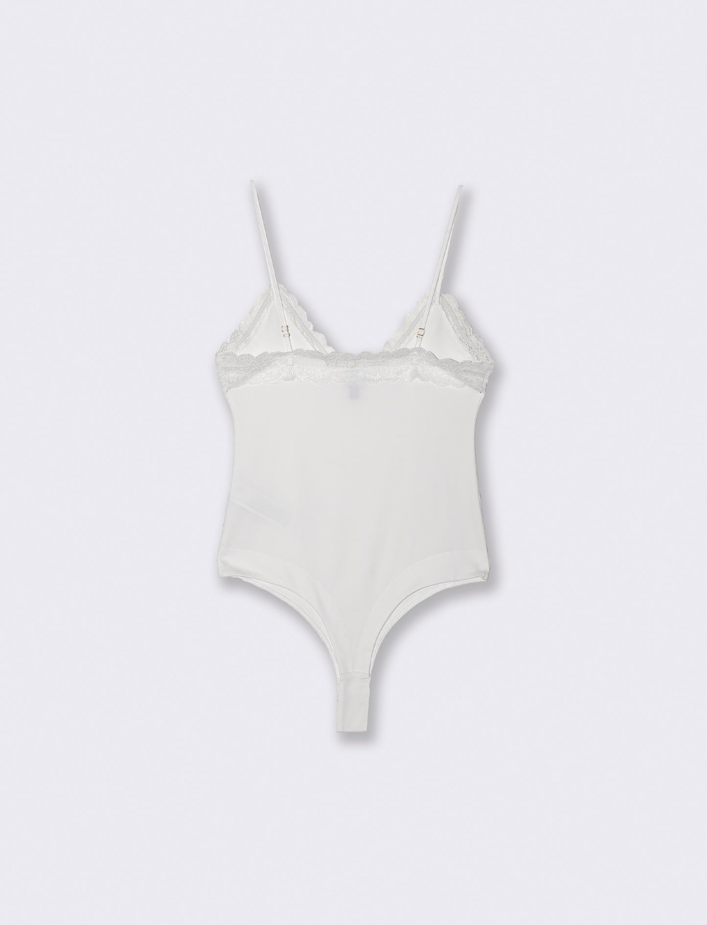 Body a bretelline con pizzo elegante - Bianco latte