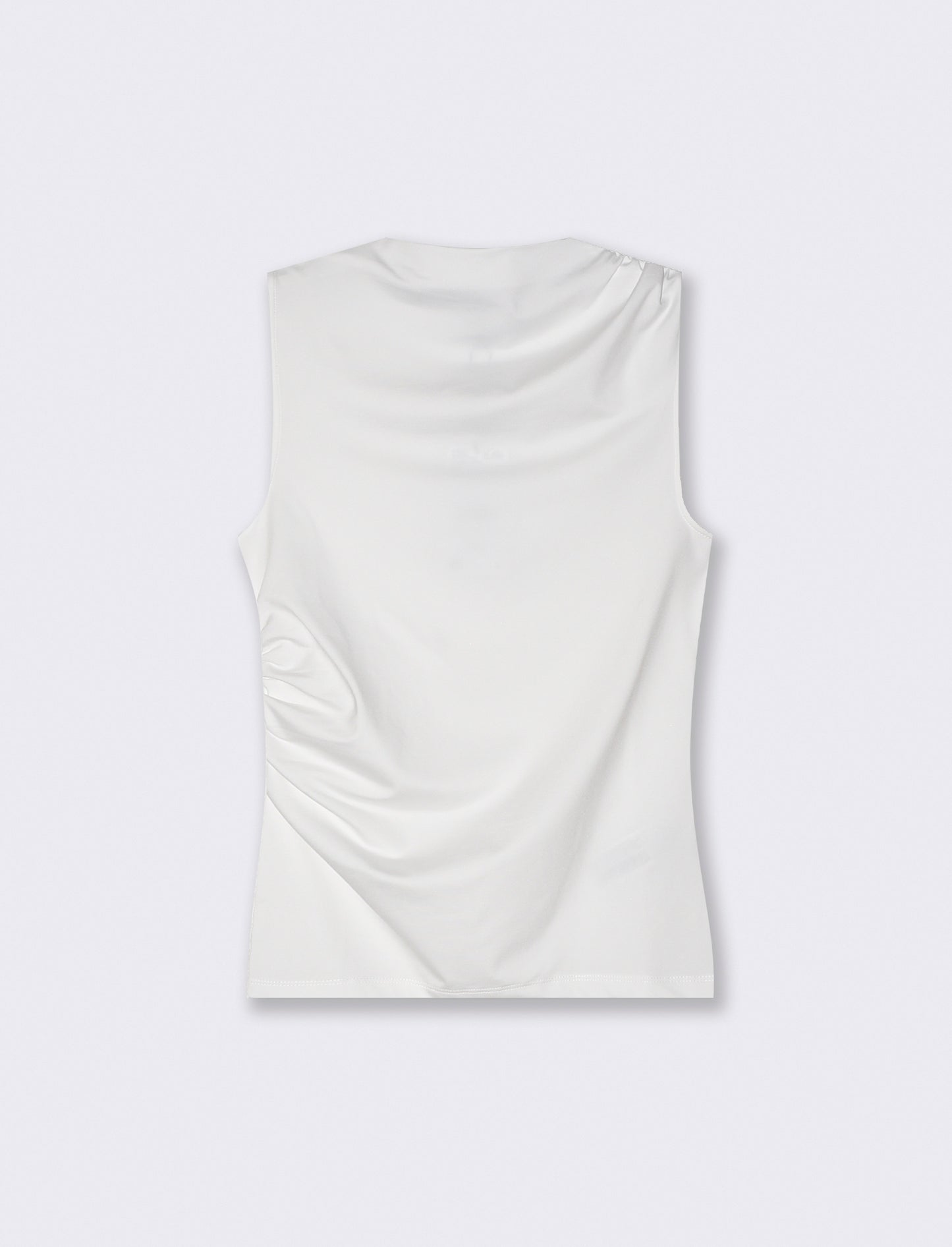 T-shirt giromanica con arriccio elegante - Bianco latte