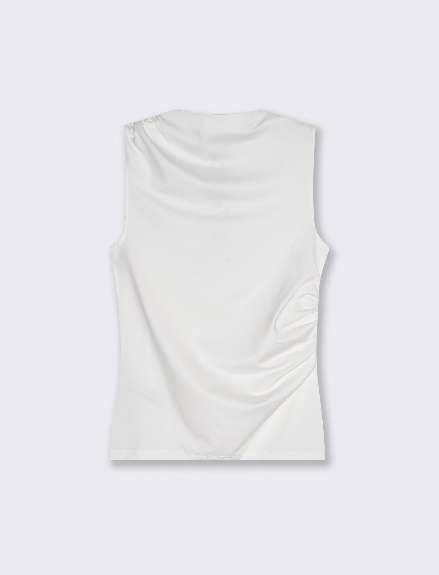 T-shirt giromanica con arriccio elegante - Bianco latte
