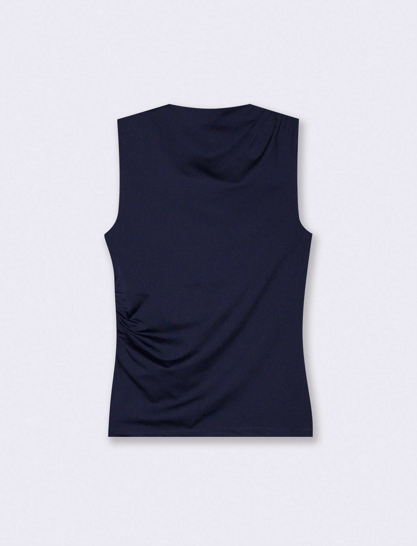 T-shirt giromanica con arriccio elegante - Blu