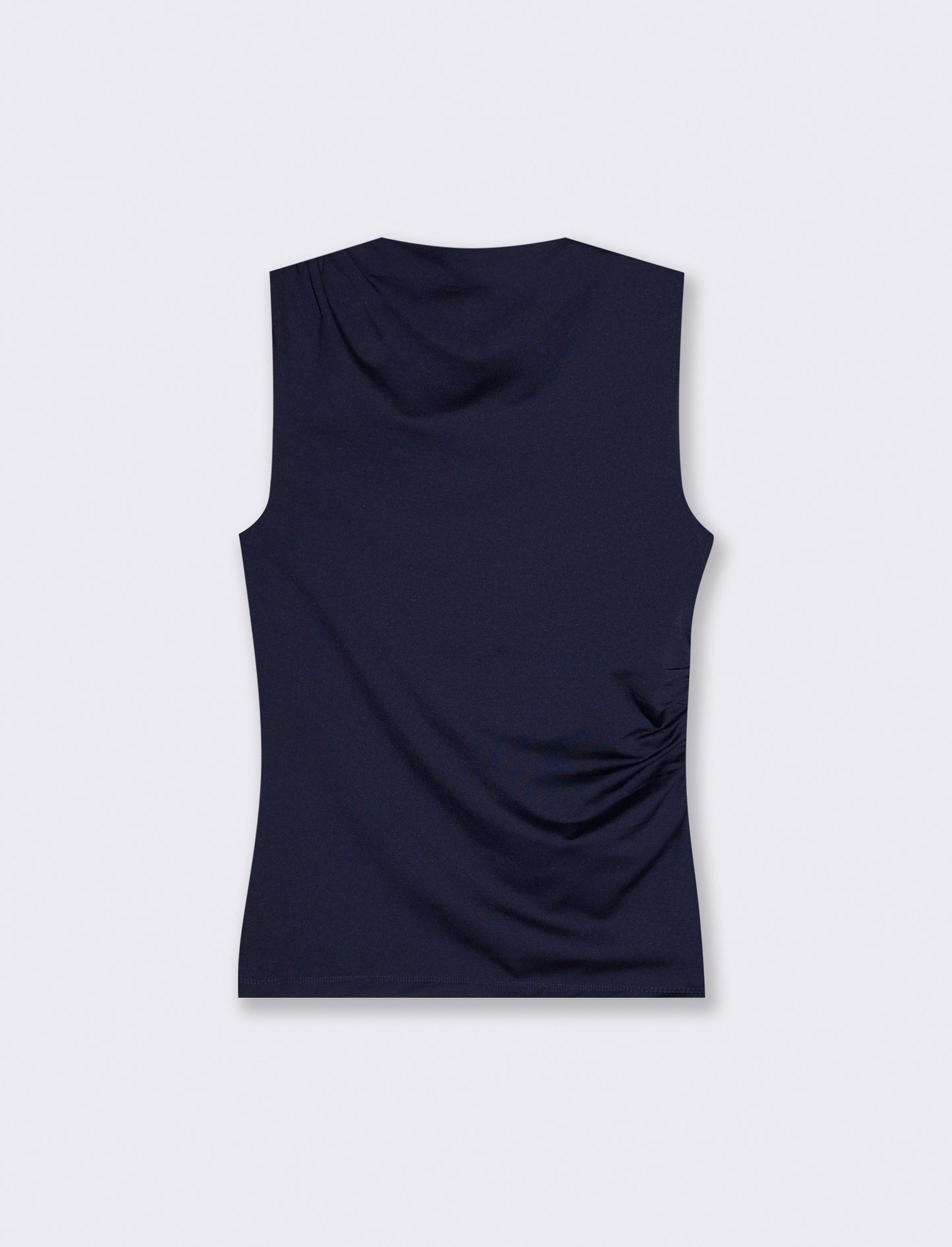 T-shirt giromanica con arriccio elegante - Blu