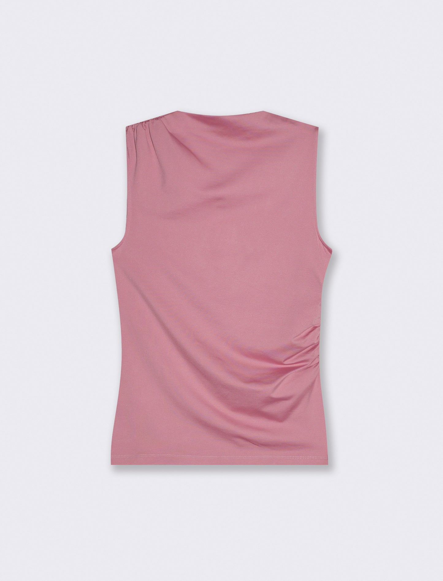 T-shirt giromanica con arriccio elegante - Rosa