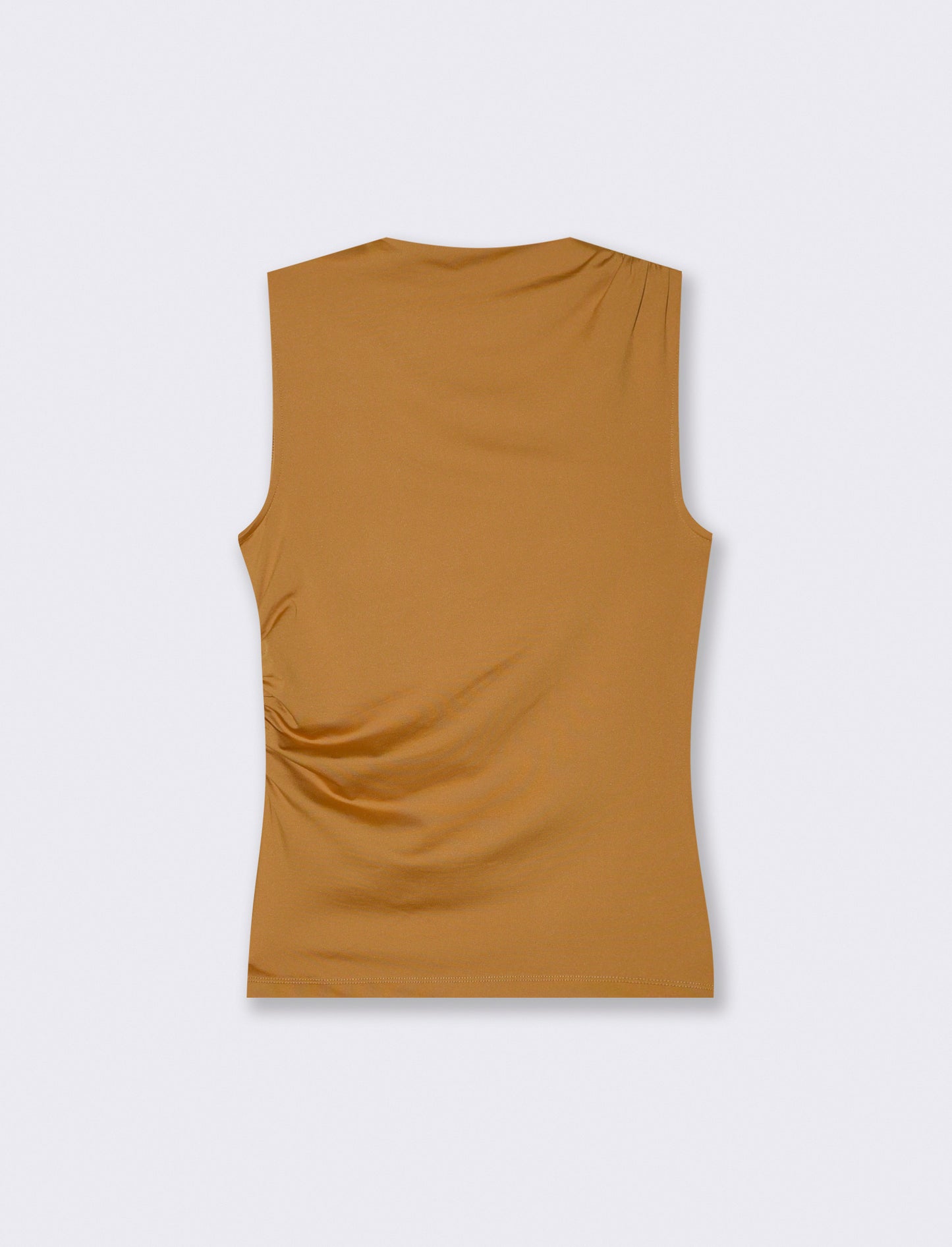 T-SHIRT CON ARRICCIO - Senape