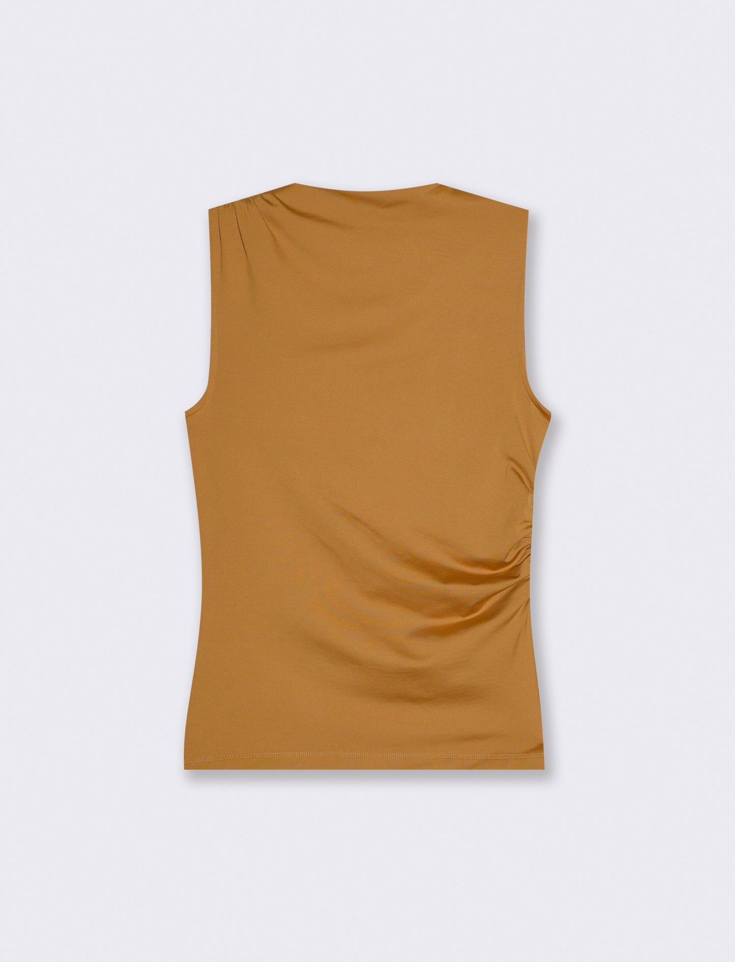 T-SHIRT CON ARRICCIO - Senape