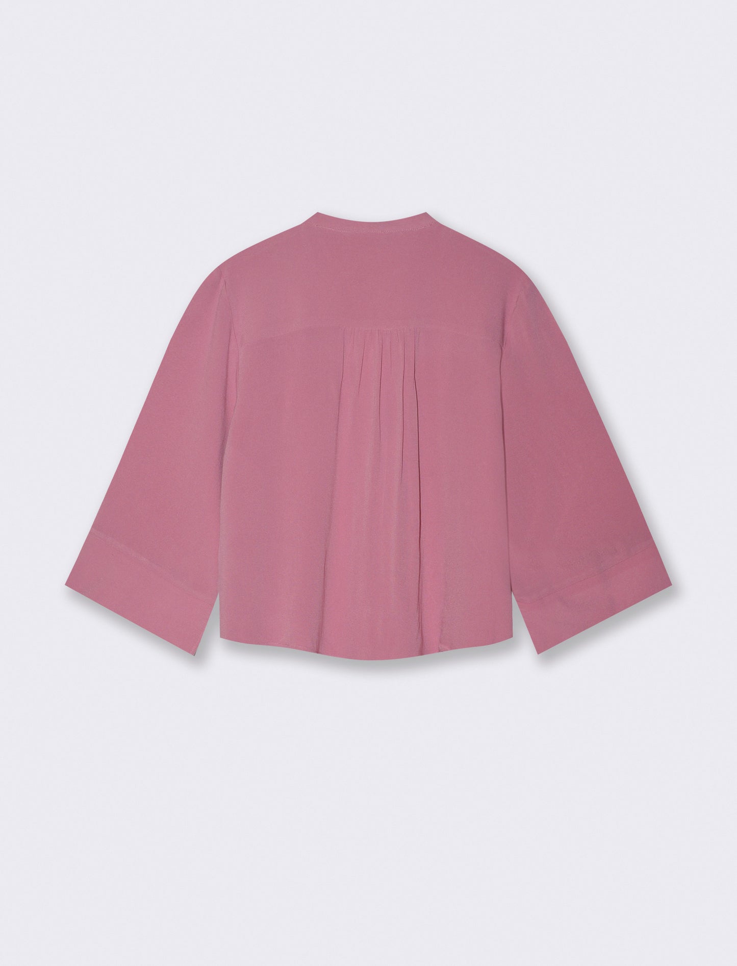 V-neck shirt with Korean collar - Pink