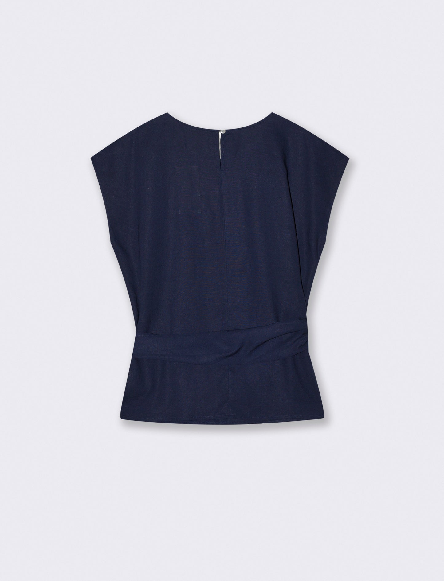T-Shirt with Bow at Waist - Blue