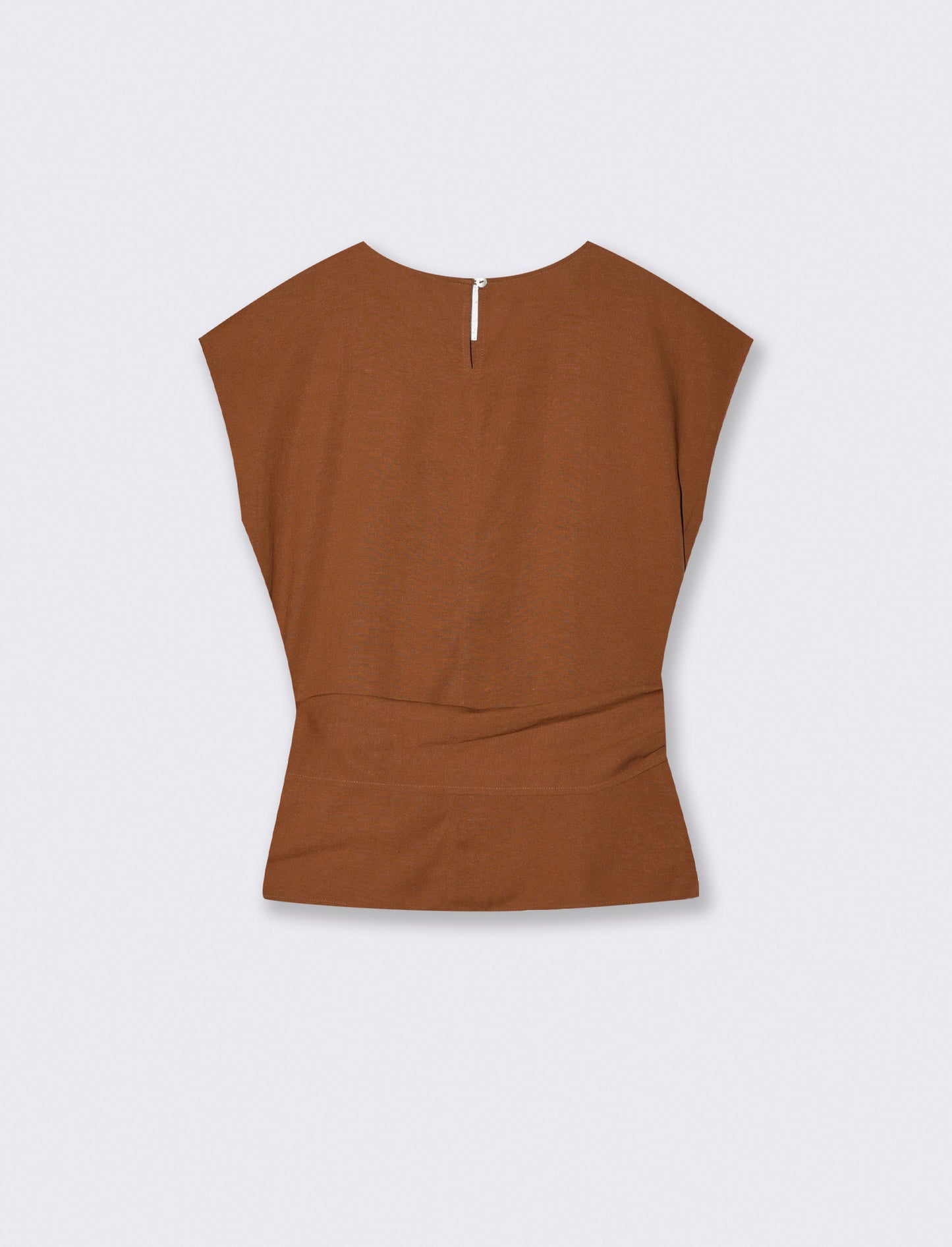 T-Shirt with Bow at Waist - Brown