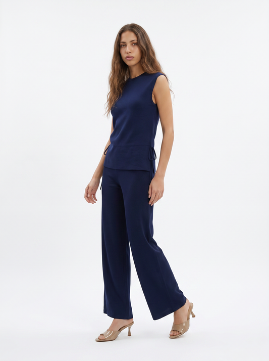 Blusa Smanicata con Sacchi e Laccetti - Blu